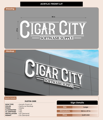 CUSTOM MOCKUP SIGN FOR Justin Orr