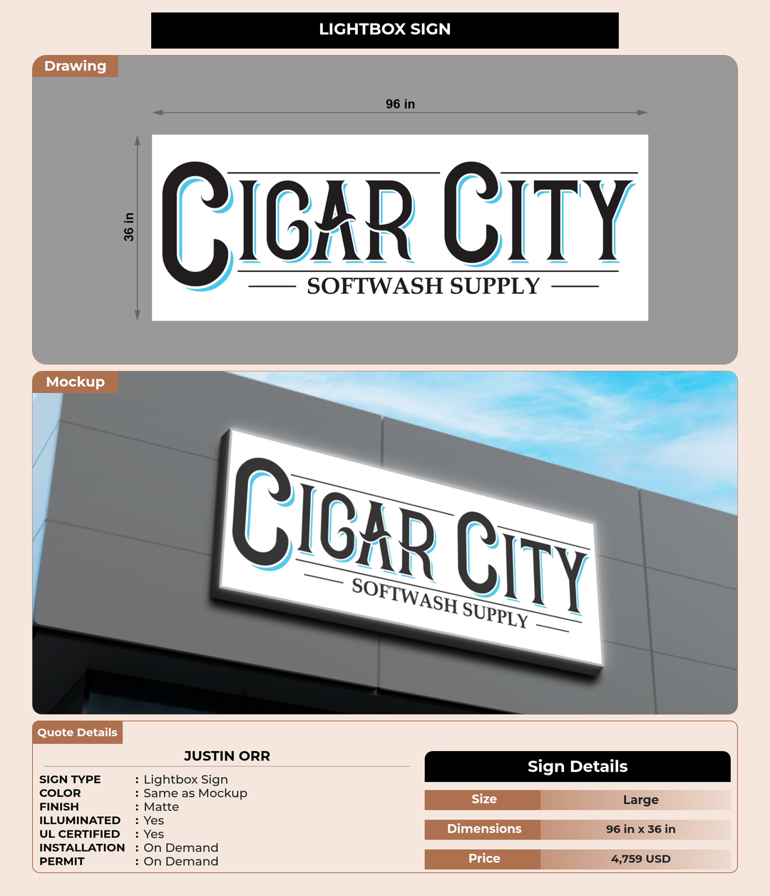 CUSTOM MOCKUP SIGN FOR Justin Orr