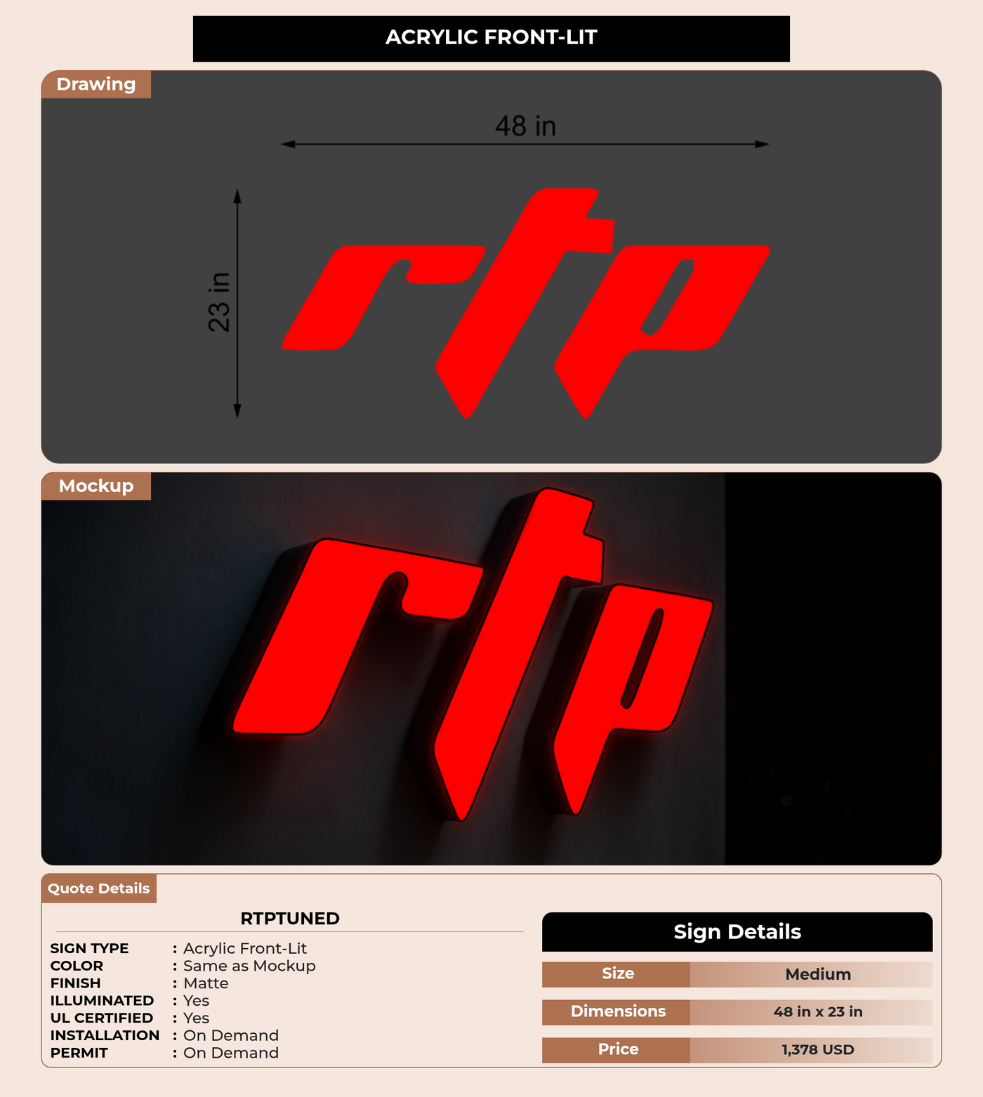 CUSTOM MOCKUP SIGN FOR rtptuned