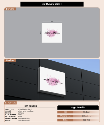 CUSTOM MOCKUP SIGN FOR Kat Benesh