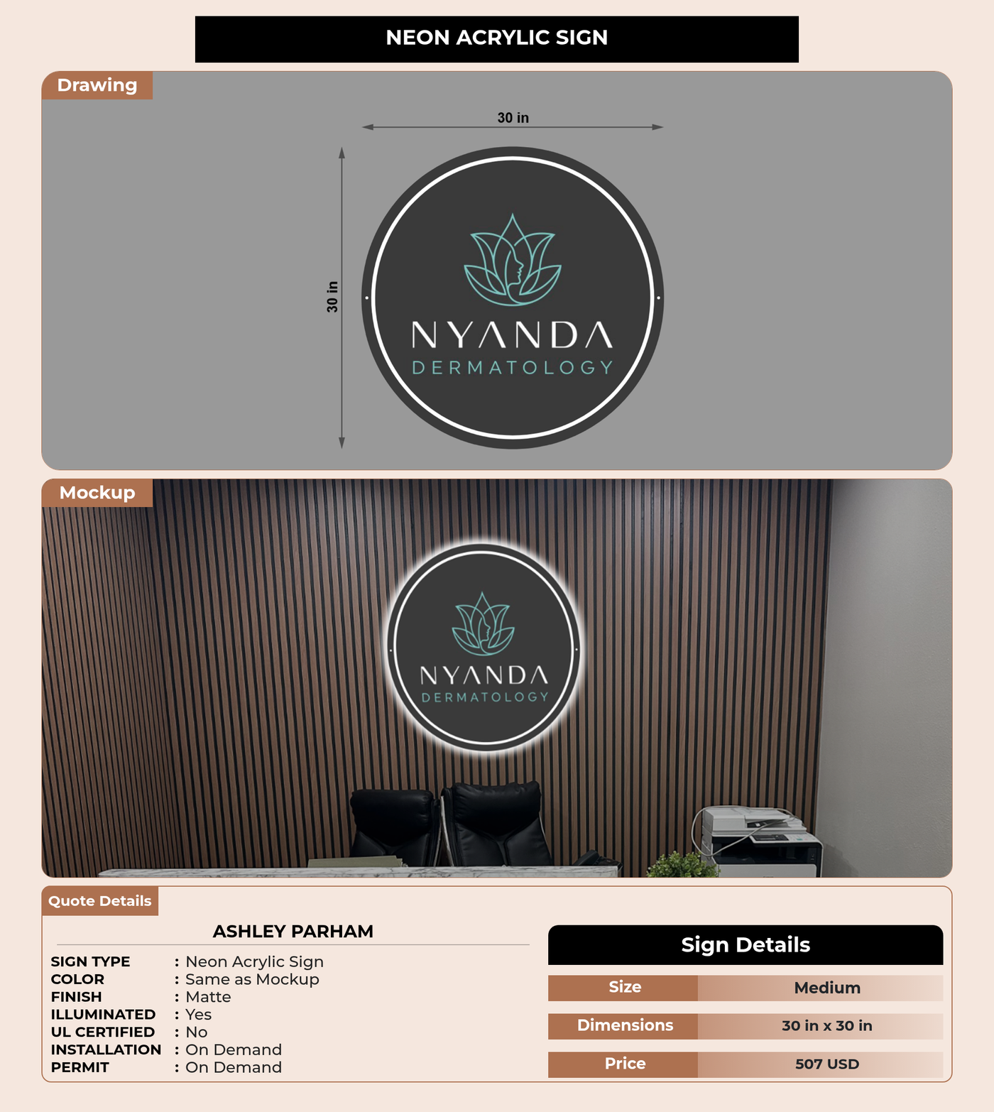 CUSTOM MOCKUP SIGN FOR Ashley Parham