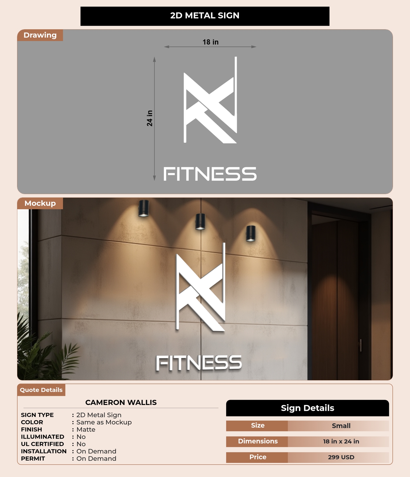 CUSTOM MOCKUP SIGN FOR Cameron Wallis