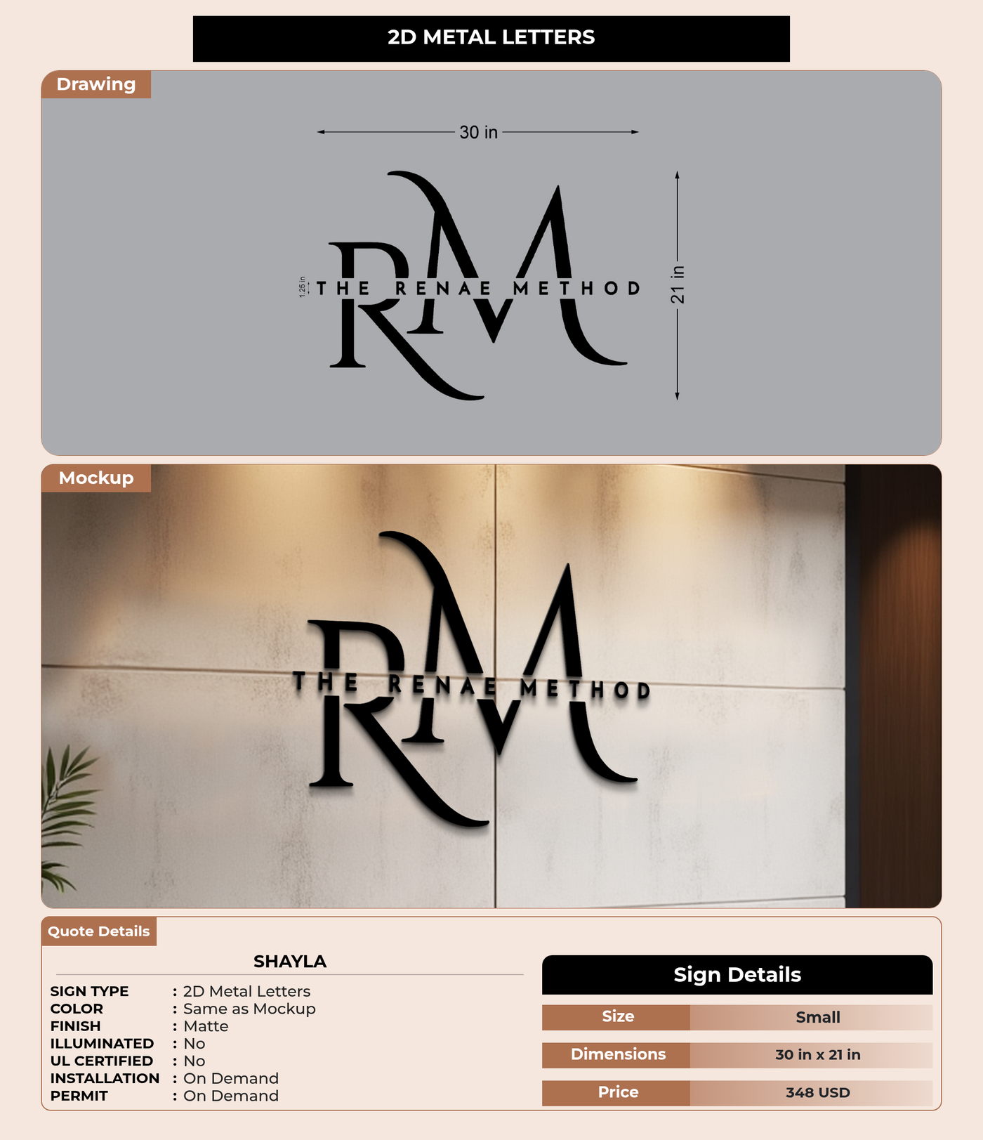 CUSTOM MOCKUP SIGN FOR Shayla