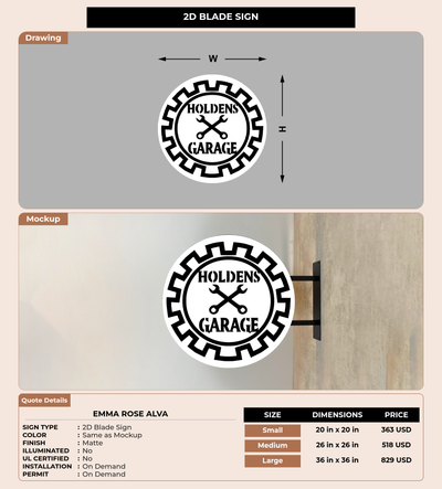 CUSTOM MOCKUP SIGN FOR Emma Rose Alva