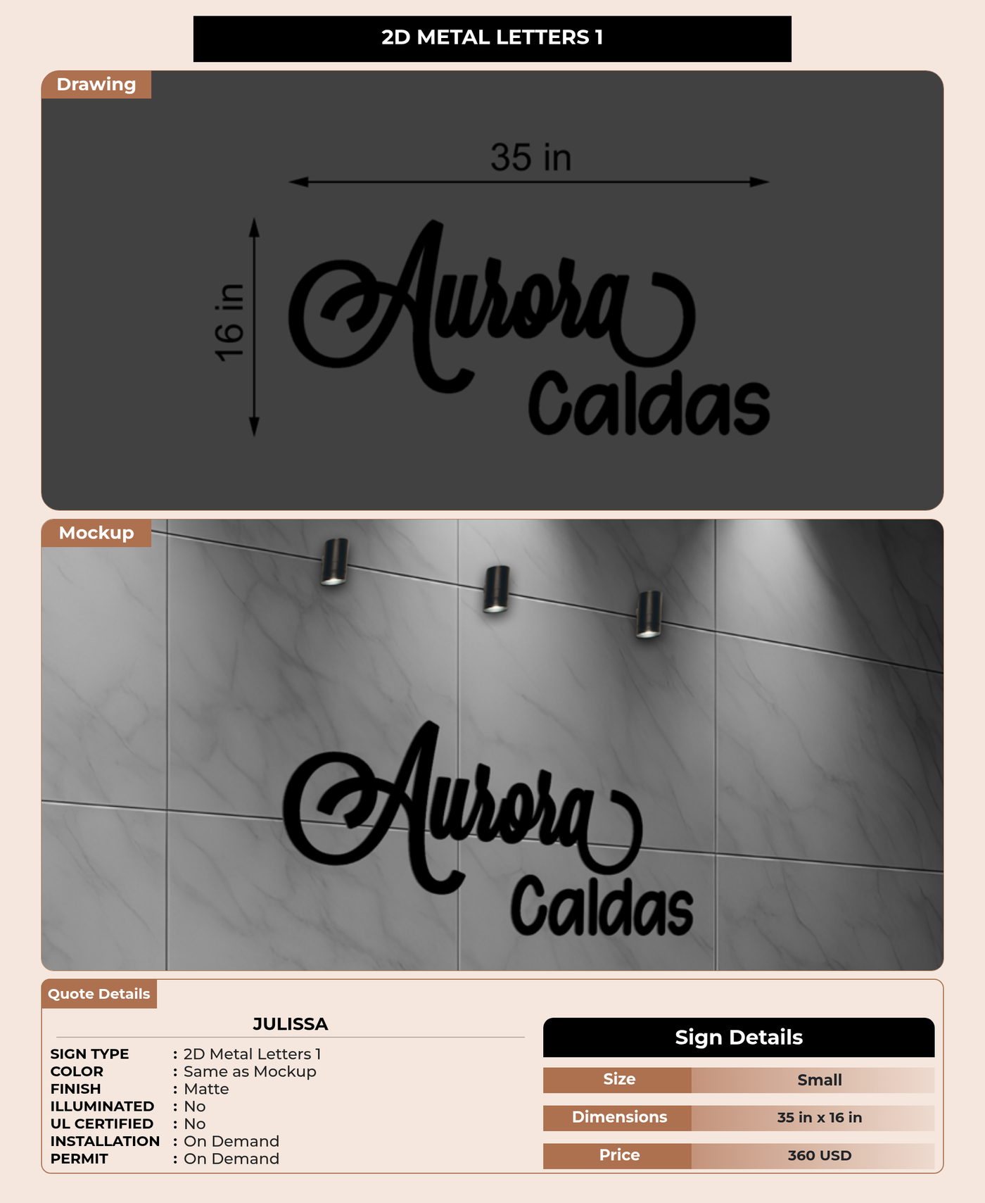 CUSTOM MOCKUP SIGN FOR Julissa