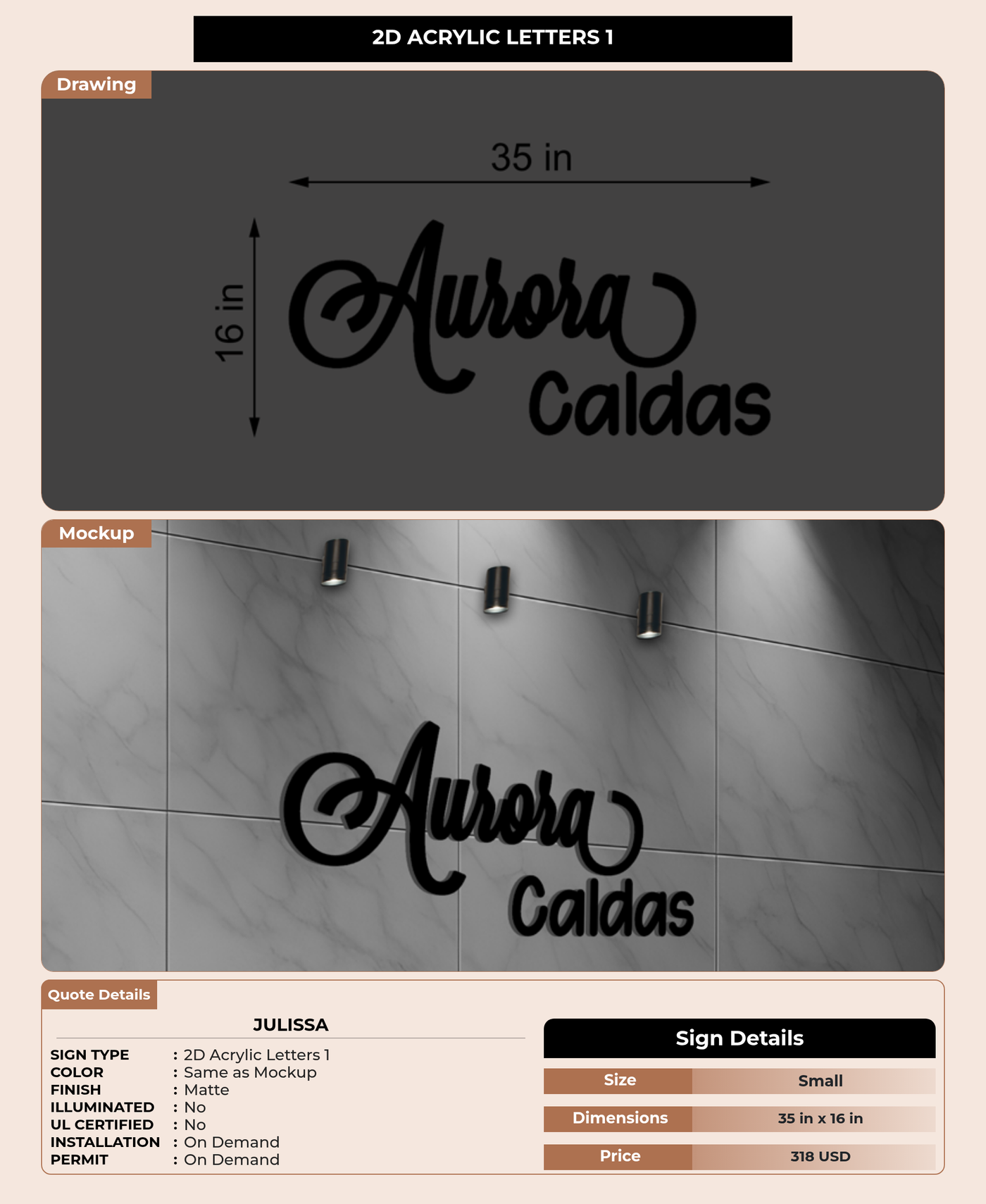 CUSTOM MOCKUP SIGN FOR Julissa