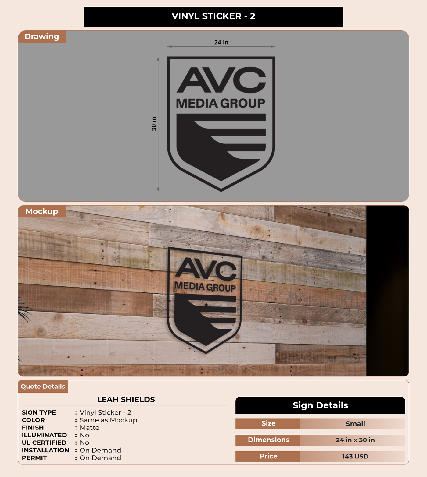 CUSTOM MOCKUP SIGN FOR Leah Shields