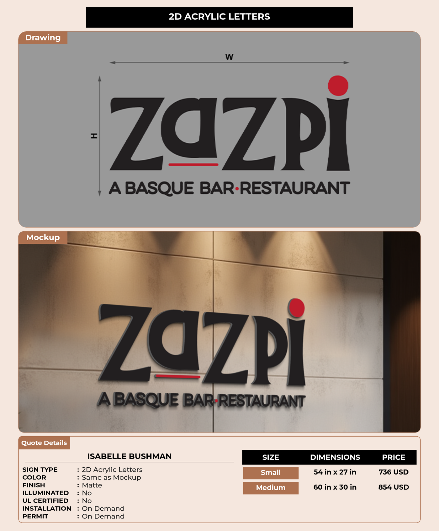 CUSTOM MOCKUP SIGN FOR Isabelle Bushman