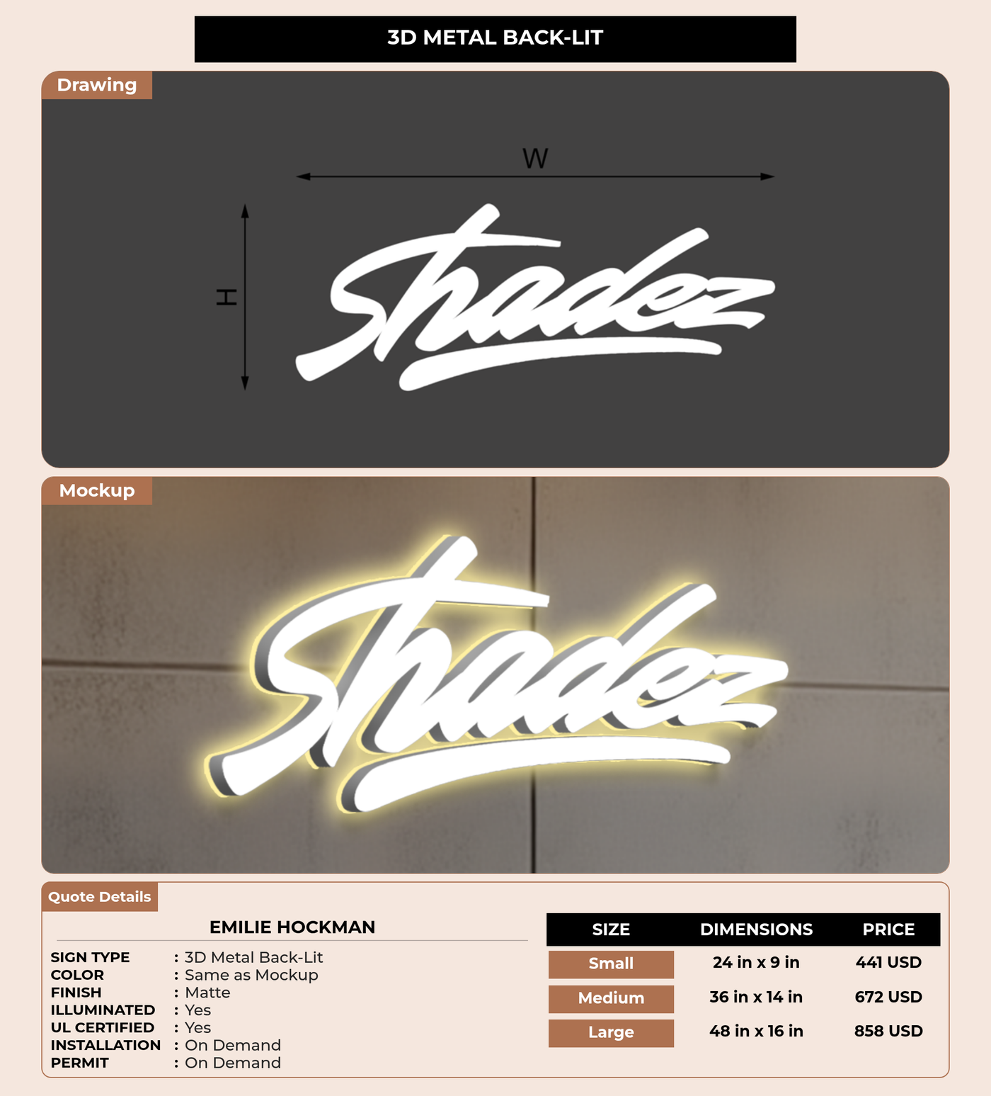 CUSTOM MOCKUP SIGN FOR Emilie Hockman