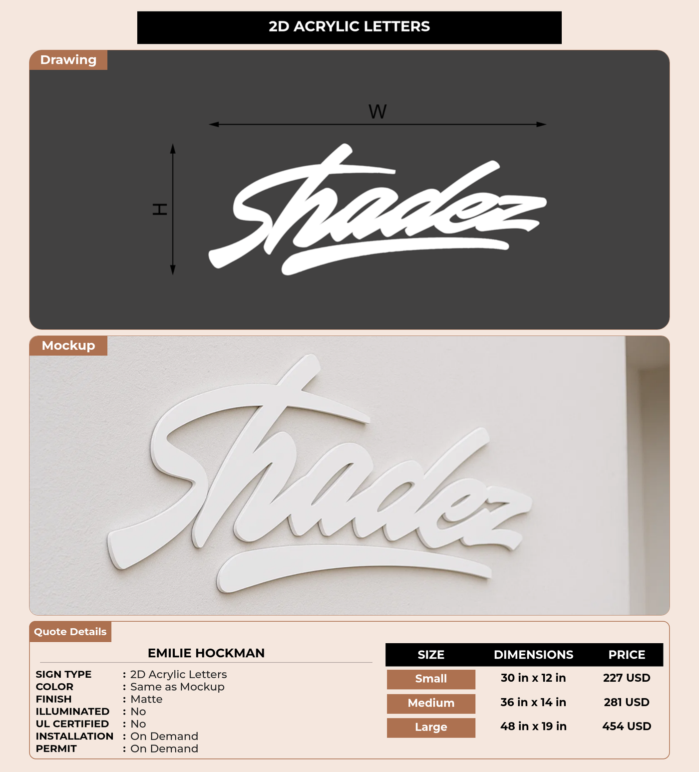 CUSTOM MOCKUP SIGN FOR Emilie Hockman