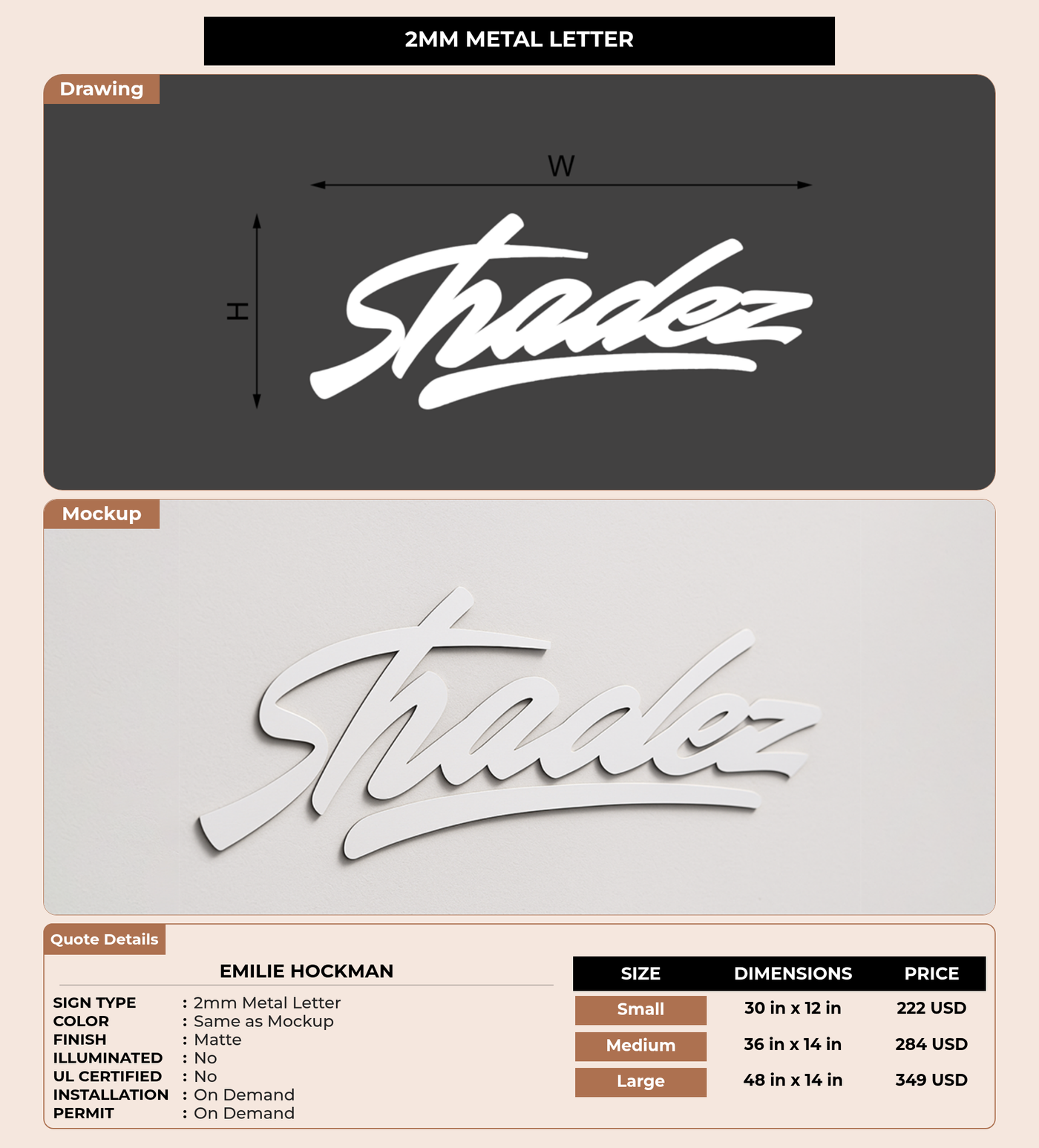 CUSTOM MOCKUP SIGN FOR Emilie Hockman