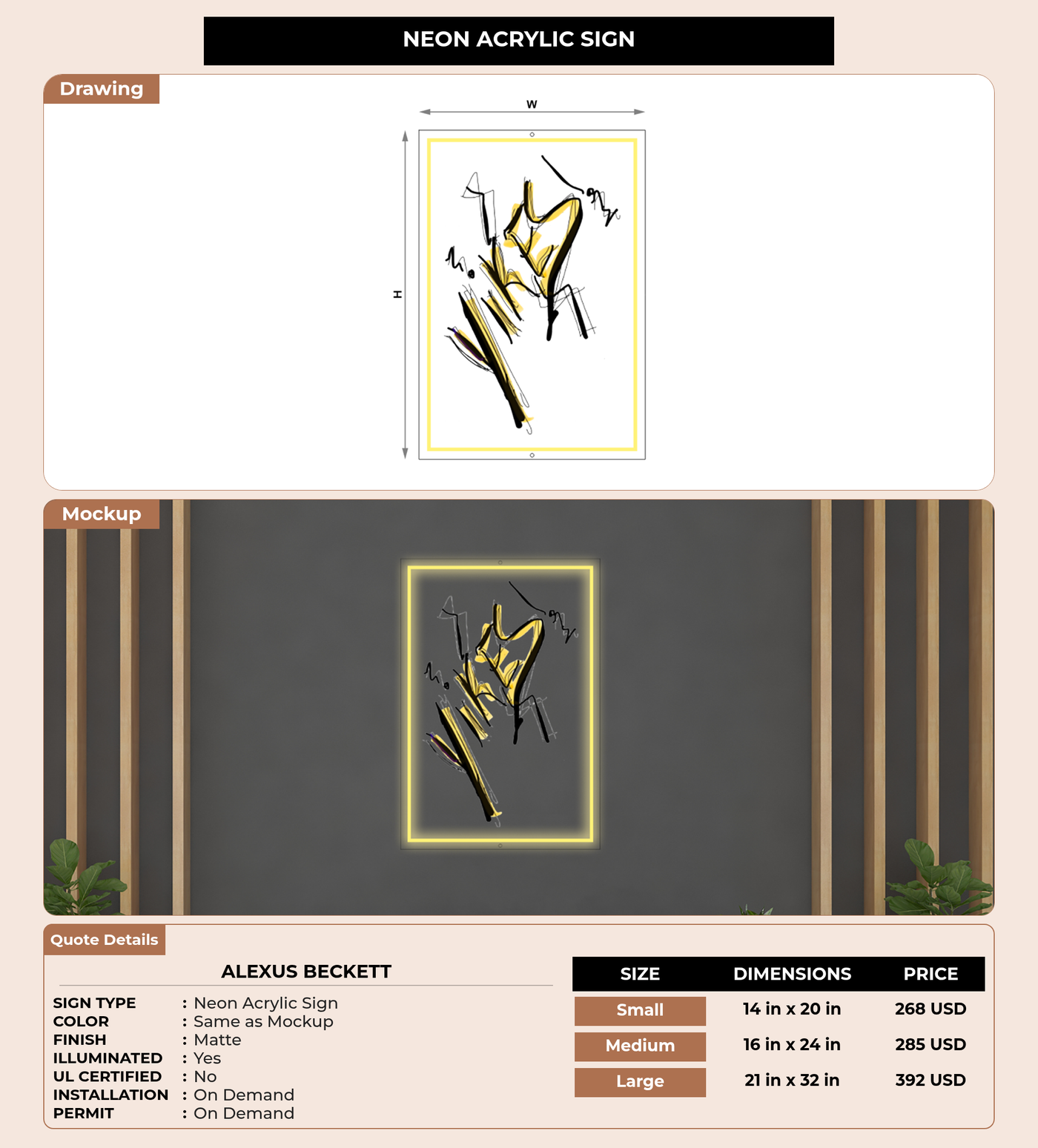 CUSTOM MOCKUP SIGN FOR Alexus Beckett