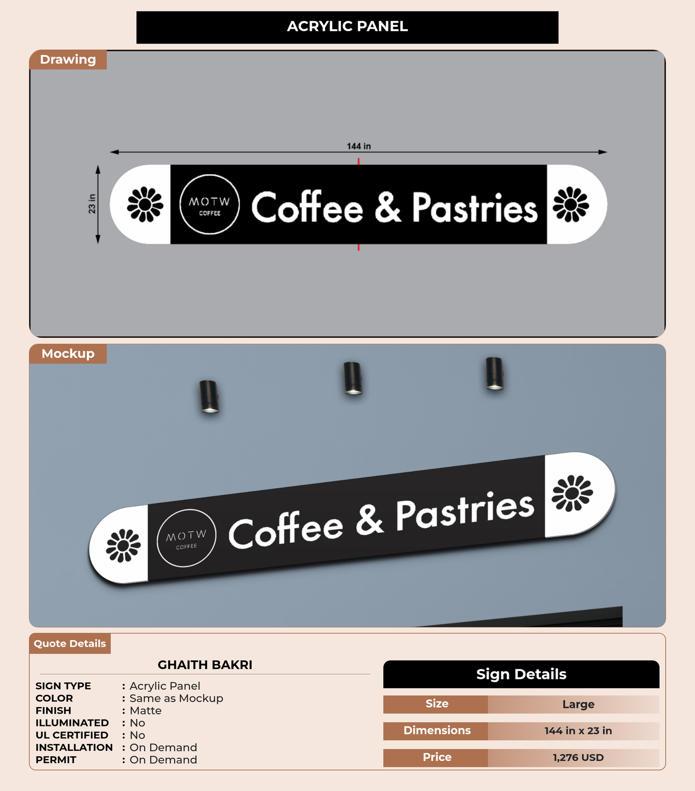 CUSTOM MOCKUP SIGN FOR ghaith bakri