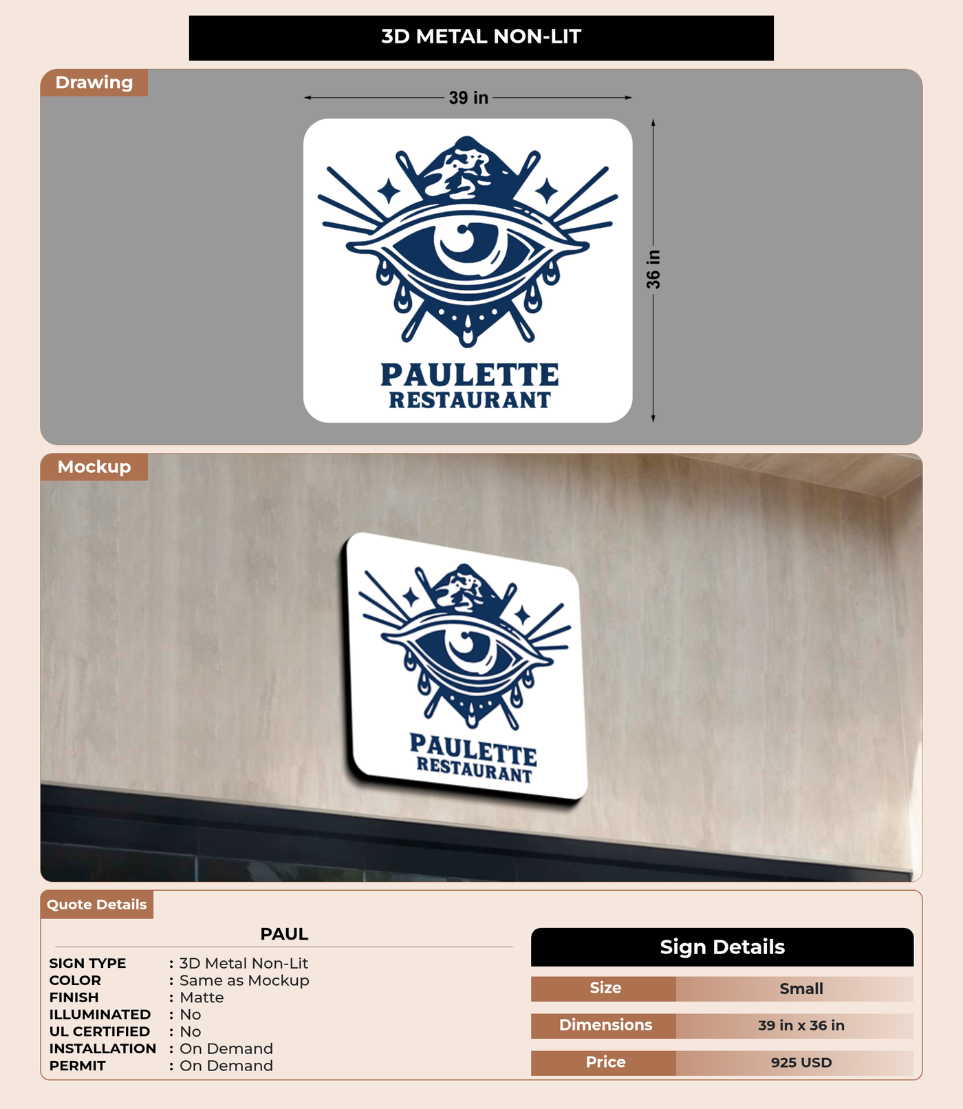 CUSTOM MOCKUP SIGN FOR Paul