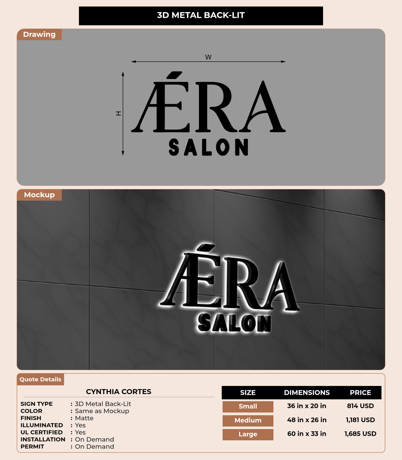 CUSTOM MOCKUP SIGN FOR Cynthia Cortes