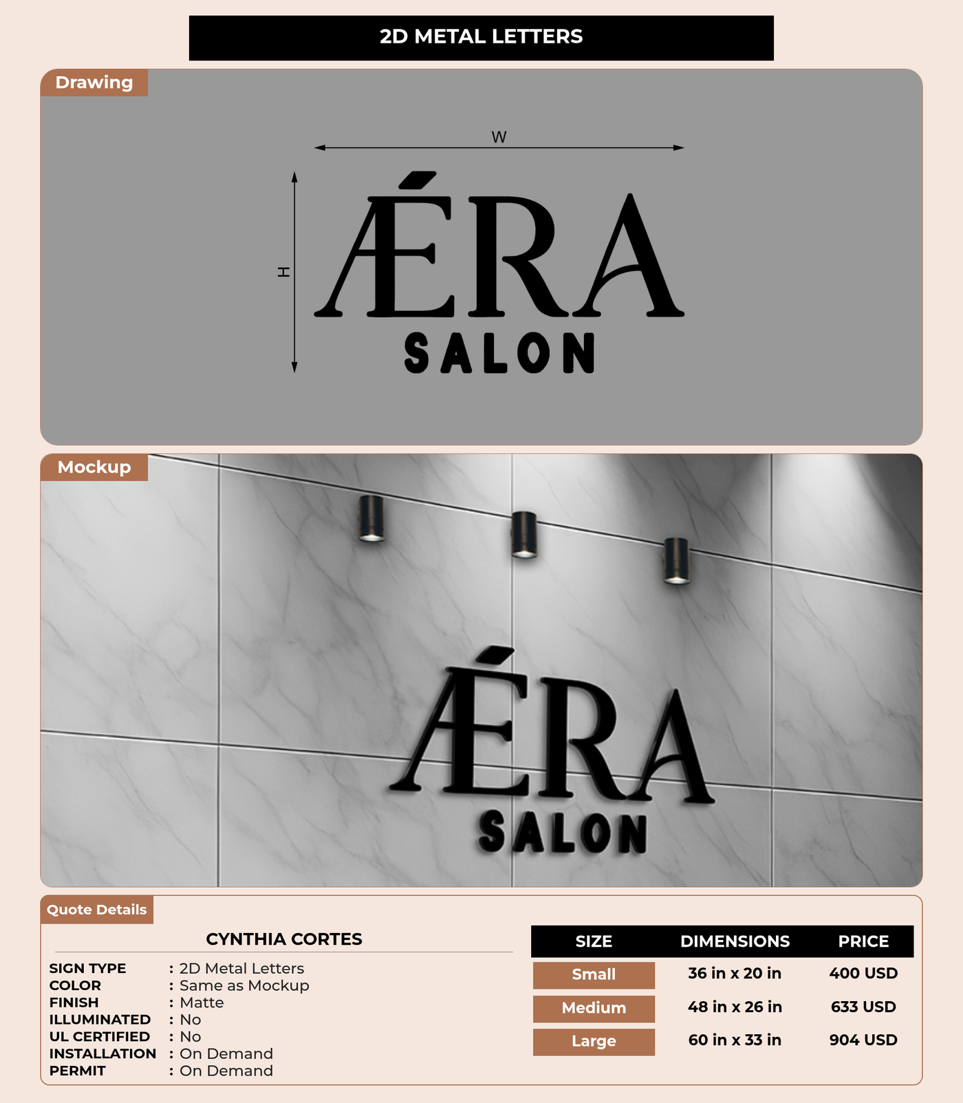 CUSTOM MOCKUP SIGN FOR Cynthia Cortes