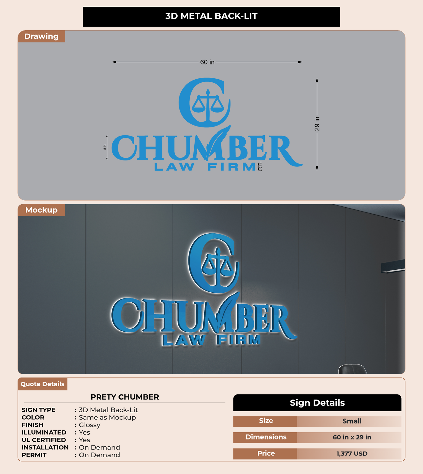 CUSTOM MOCKUP SIGN FOR Prety Chumber