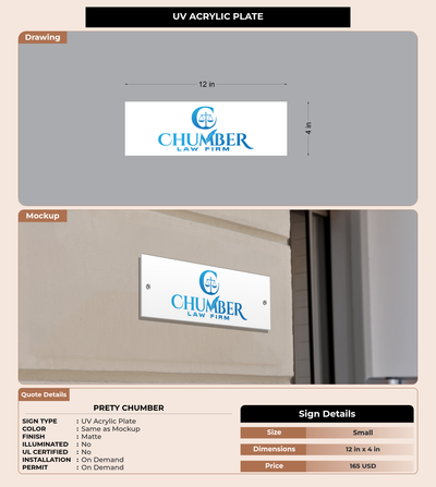 CUSTOM MOCKUP SIGN FOR Prety Chumber