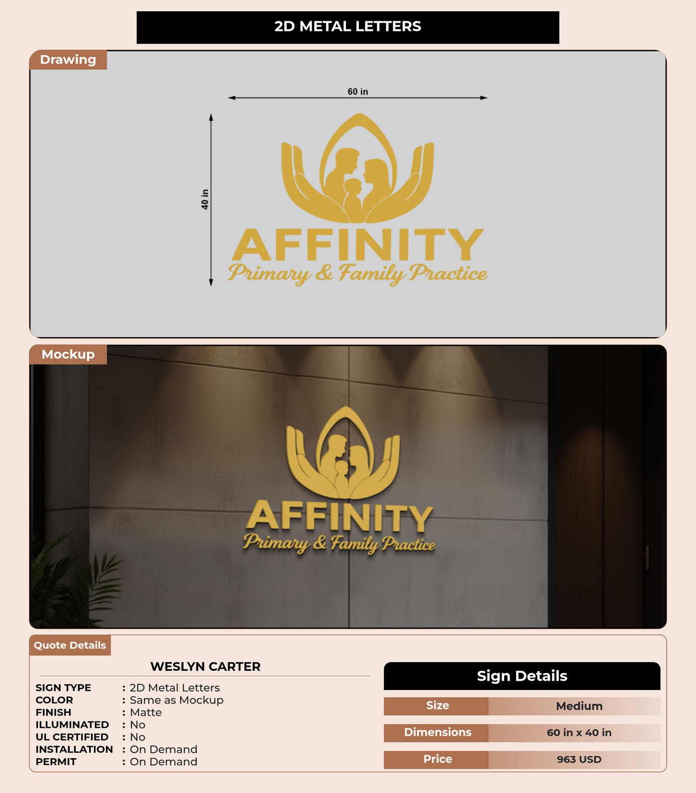 CUSTOM MOCKUP SIGN FOR Weslyn  Carter