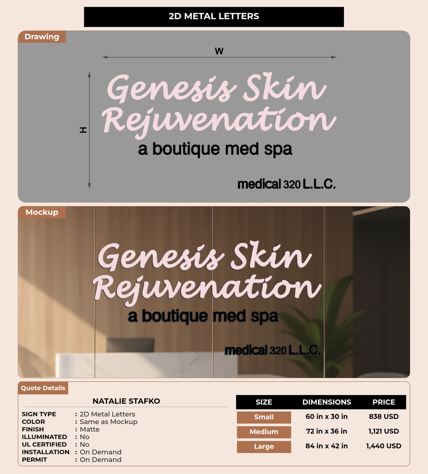 CUSTOM MOCKUP SIGN FOR Natalie Stafko
