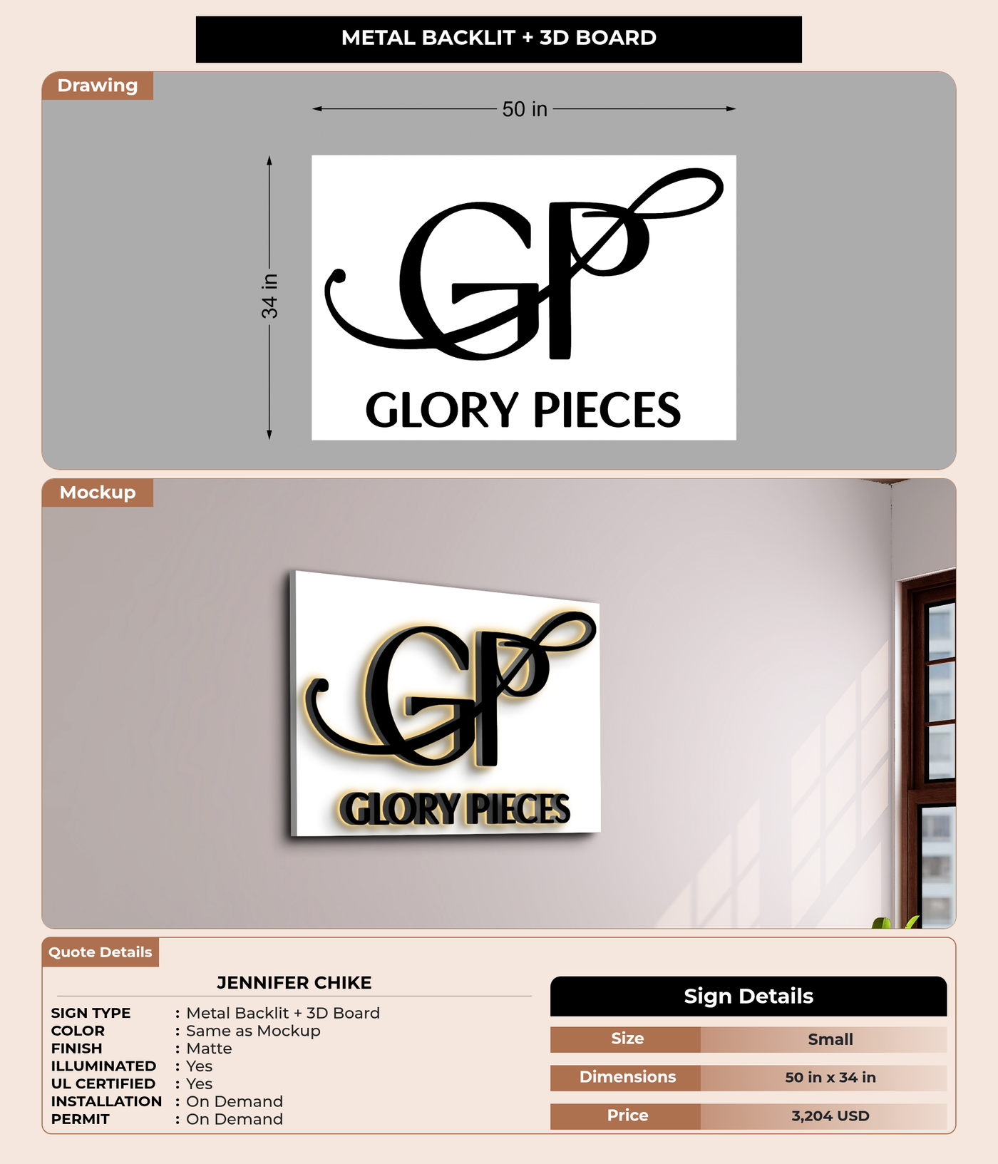 CUSTOM MOCKUP SIGN FOR Jennifer Chike