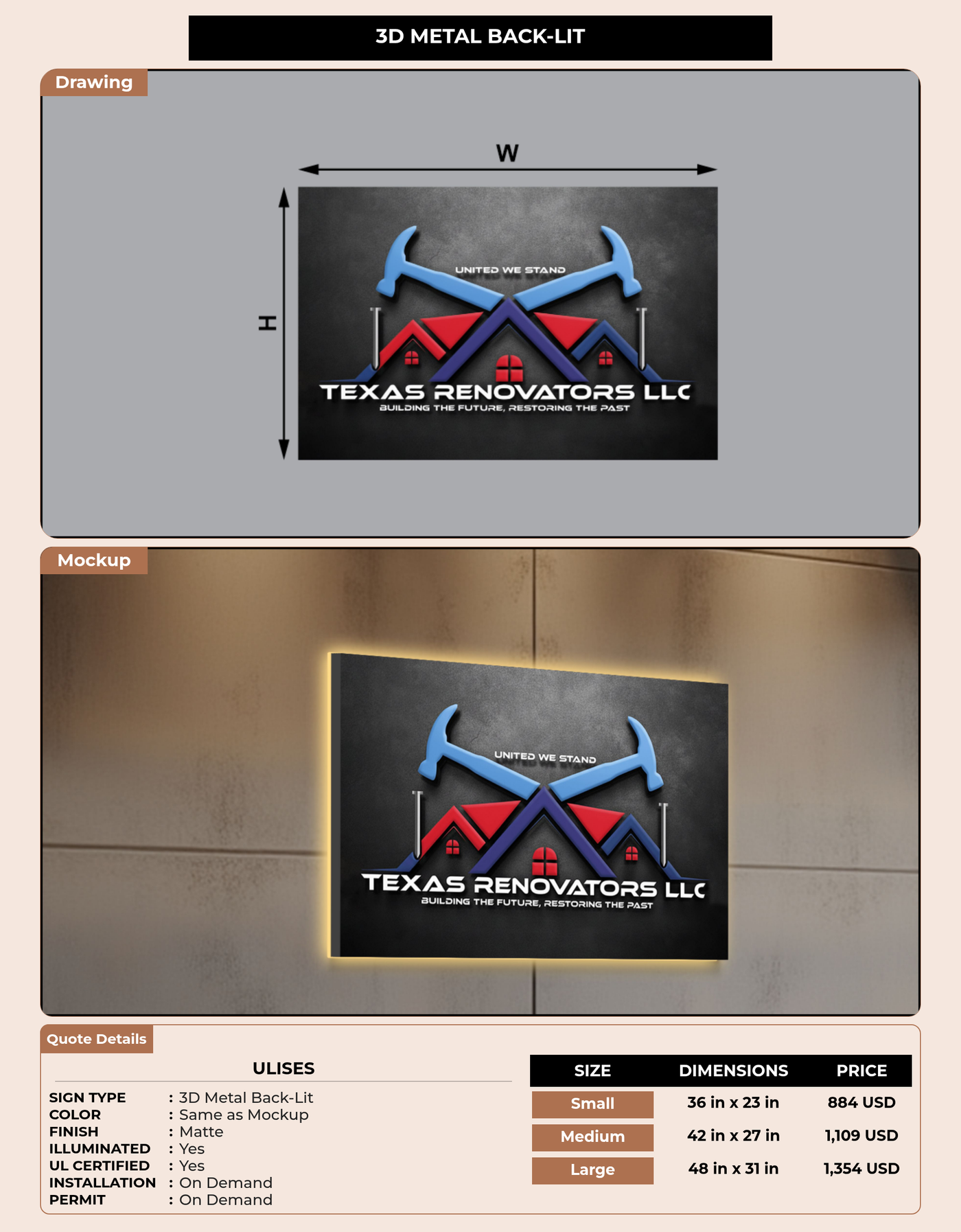 CUSTOM MOCKUP SIGN FOR Ulises