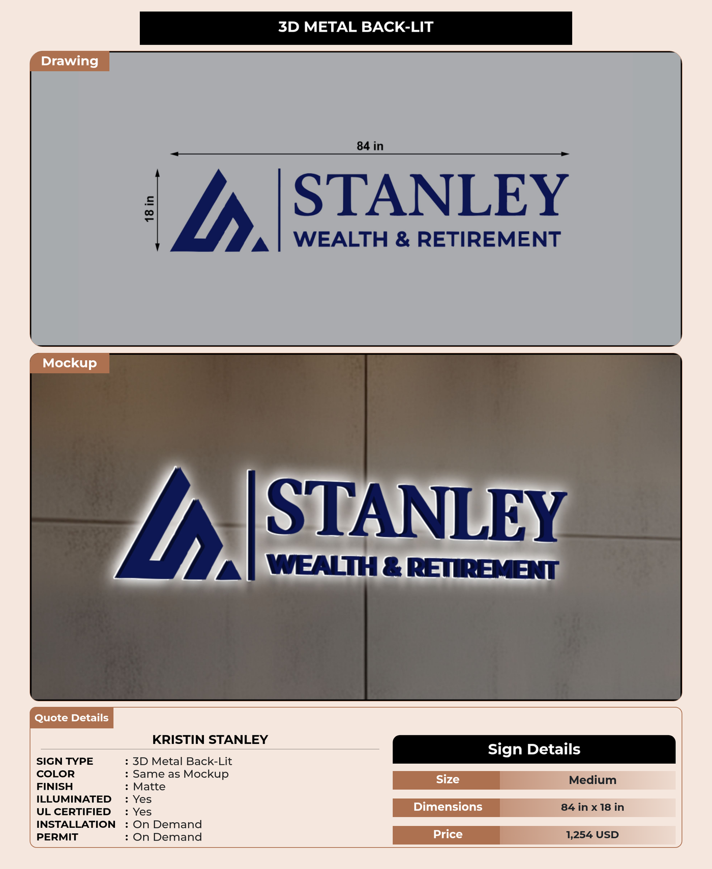 CUSTOM MOCKUP SIGN FOR kristin stanley