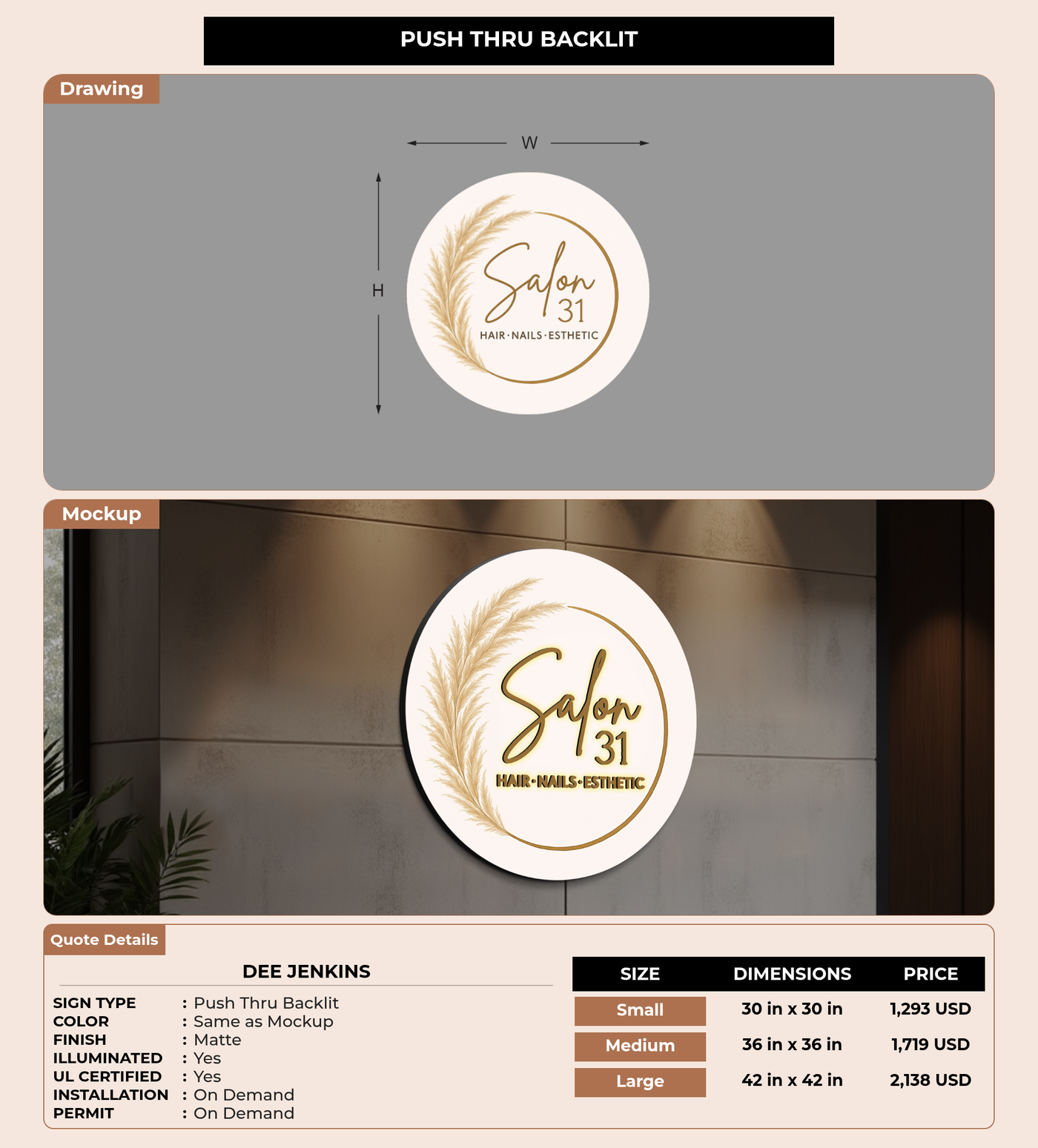 CUSTOM MOCKUP SIGN FOR Dee Jenkins