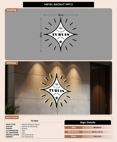 CUSTOM MOCKUP SIGN FOR Tu Bui
