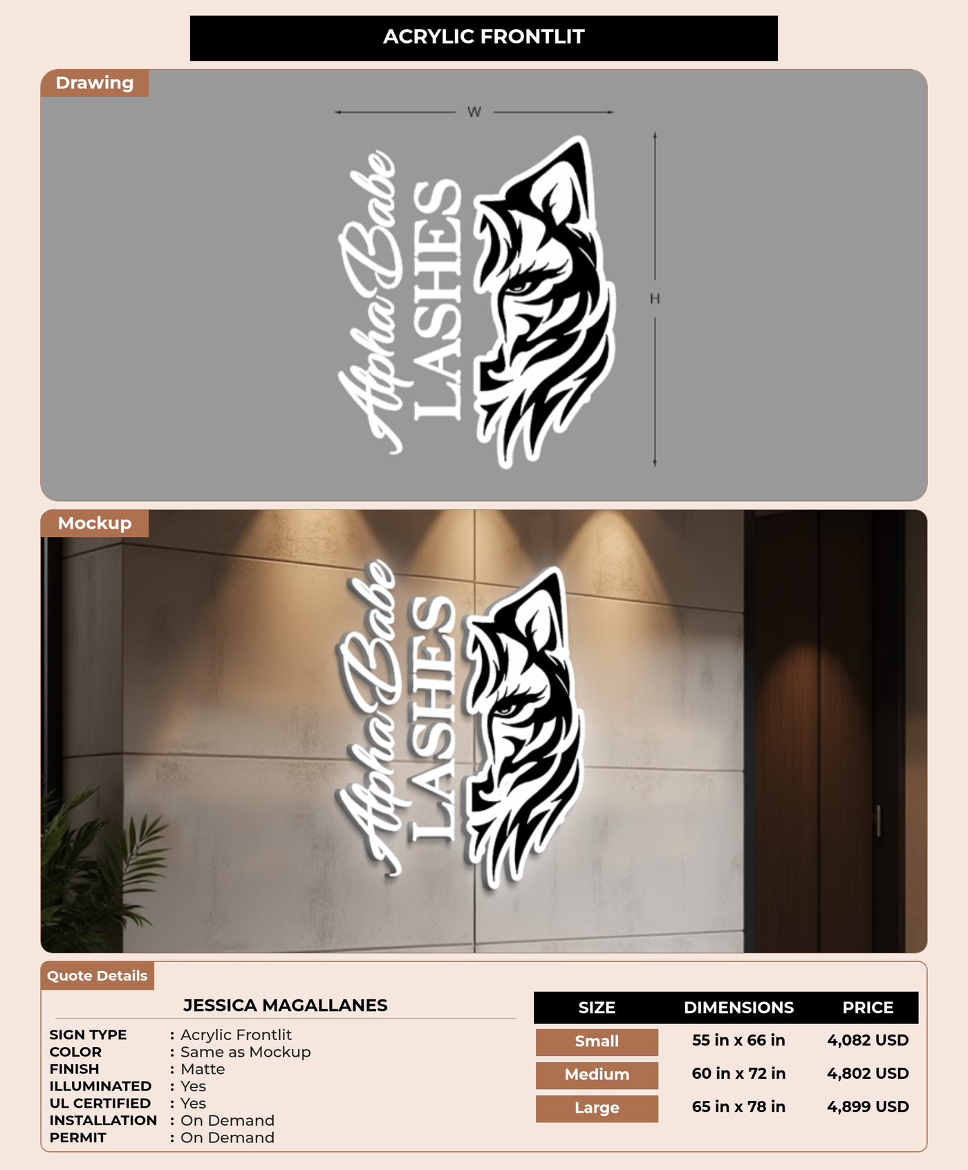 CUSTOM MOCKUP SIGN FOR Jessica magallanes