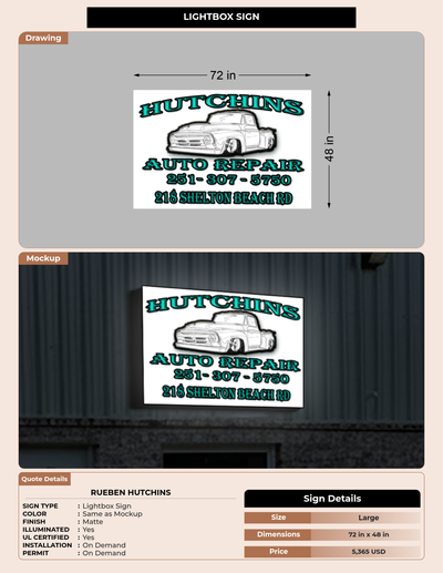 CUSTOM MOCKUP SIGN FOR Rueben Hutchins