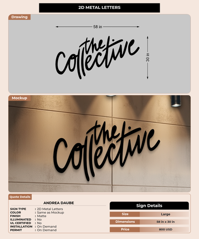 CUSTOM MOCKUP SIGN FOR Andrea Daube