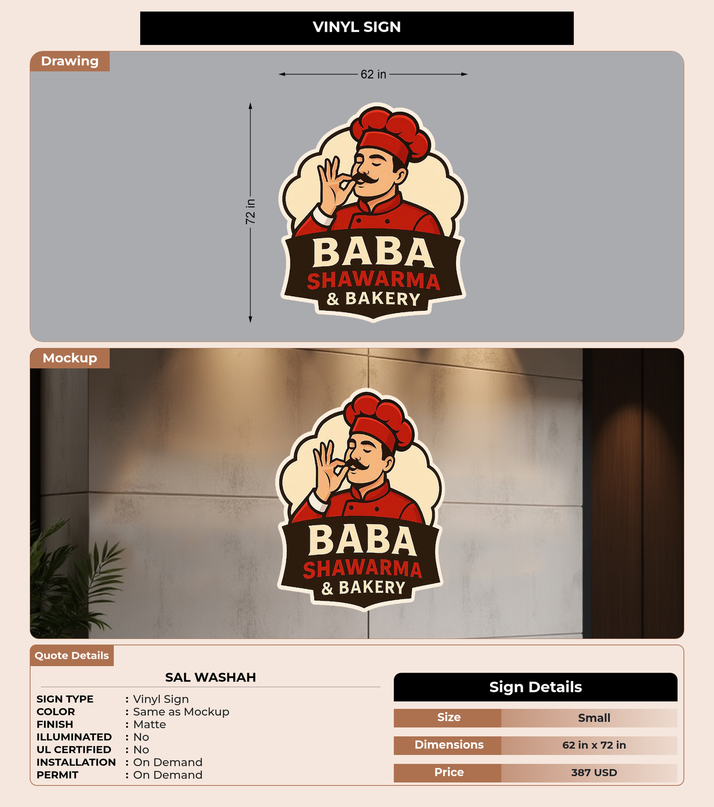 CUSTOM MOCKUP SIGN FOR Sal Washah