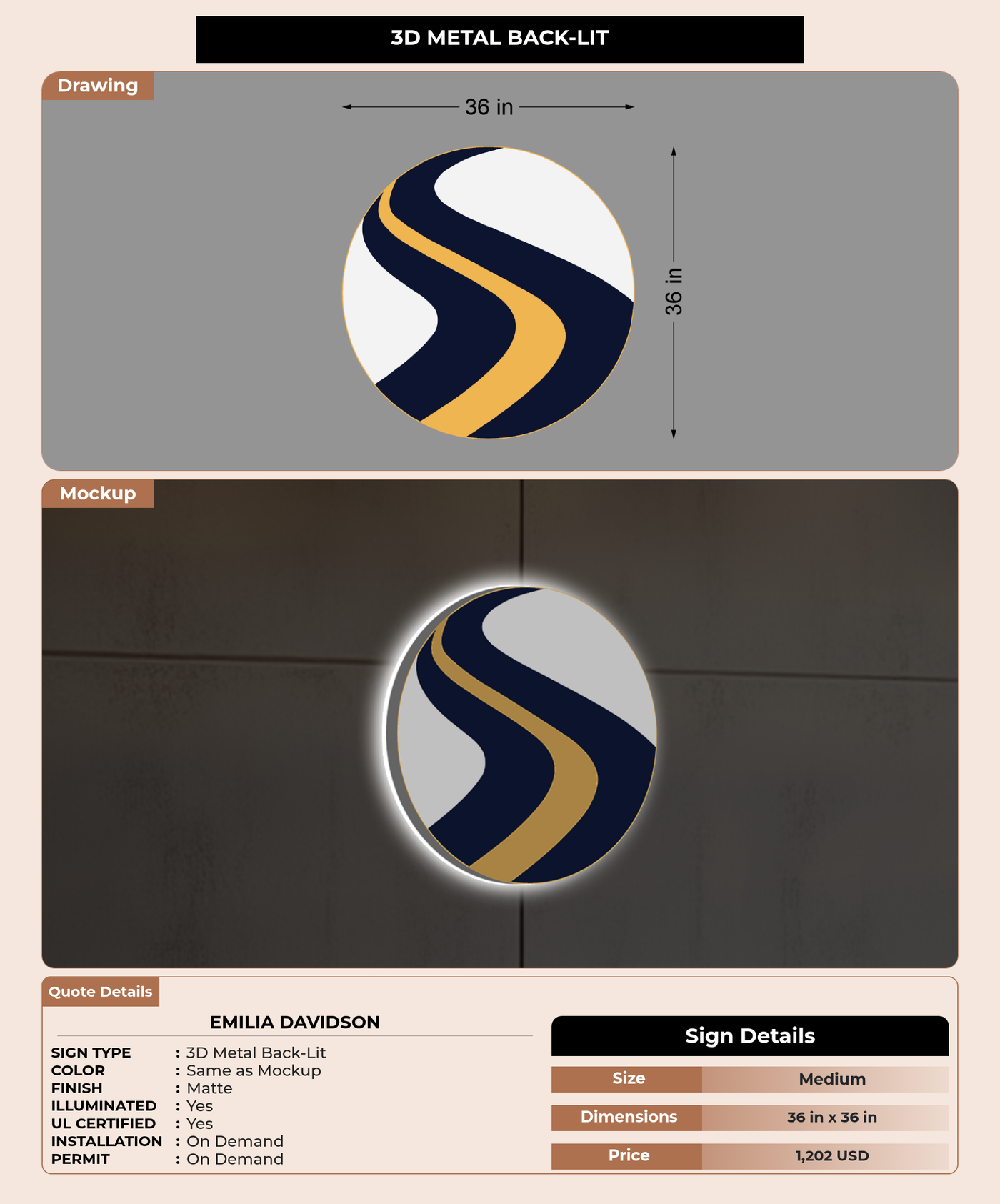 CUSTOM MOCKUP SIGN FOR Emilia Davidson