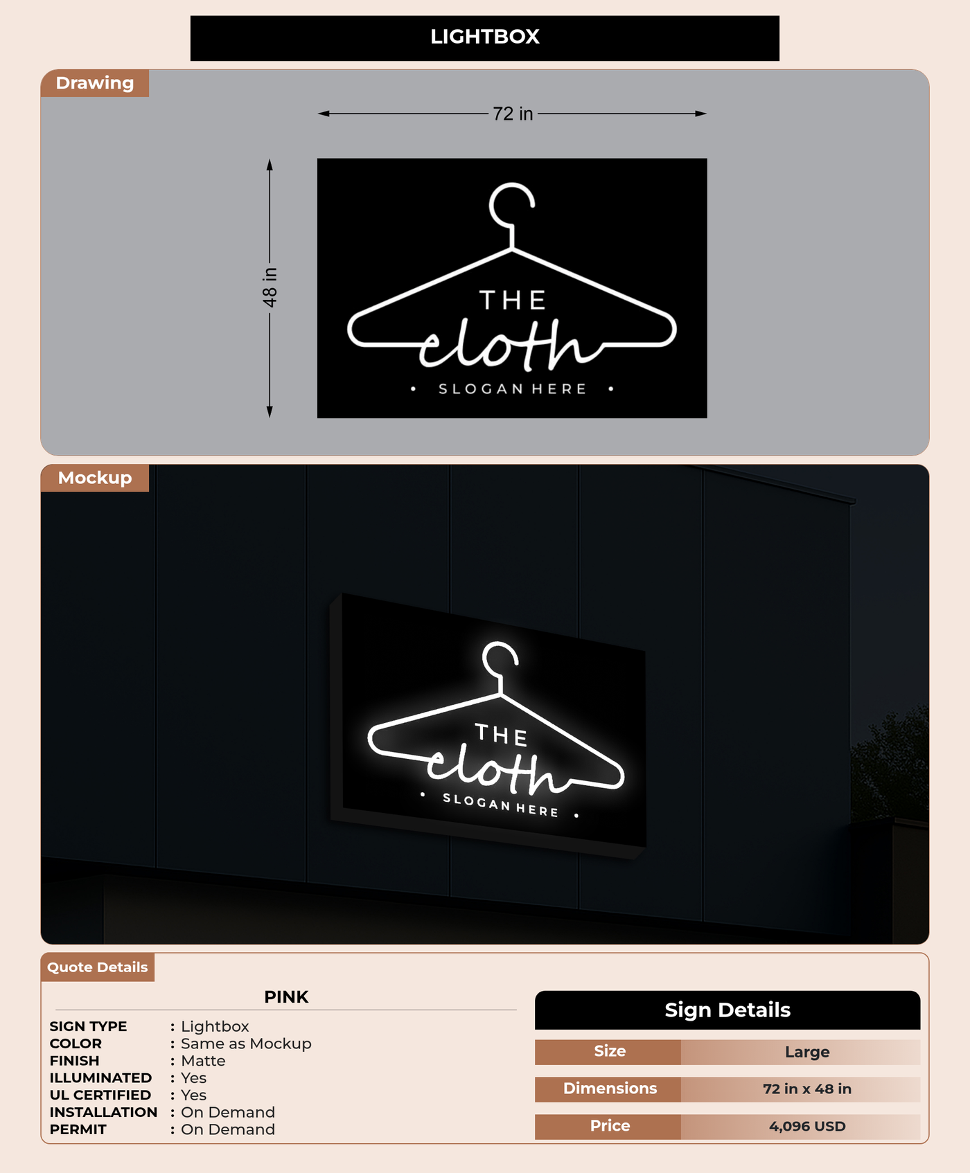 CUSTOM MOCKUP SIGN FOR Pink