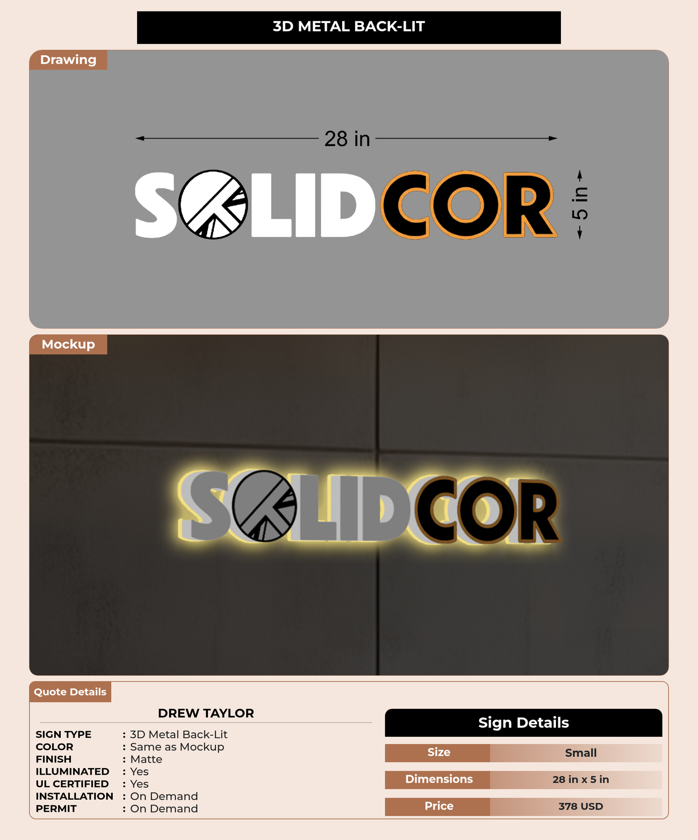 CUSTOM MOCKUP SIGN FOR Drew Taylor