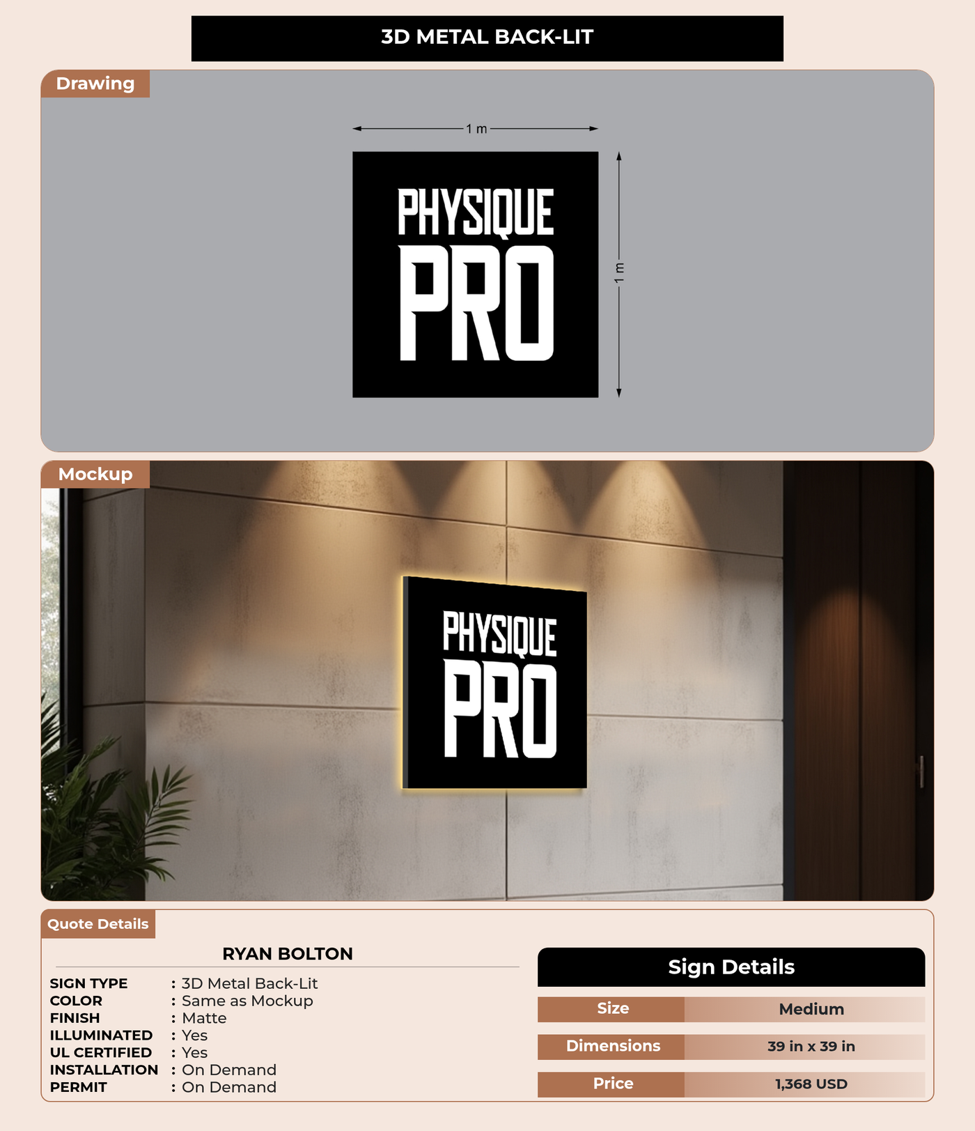 CUSTOM MOCKUP SIGN FOR Ryan Bolton