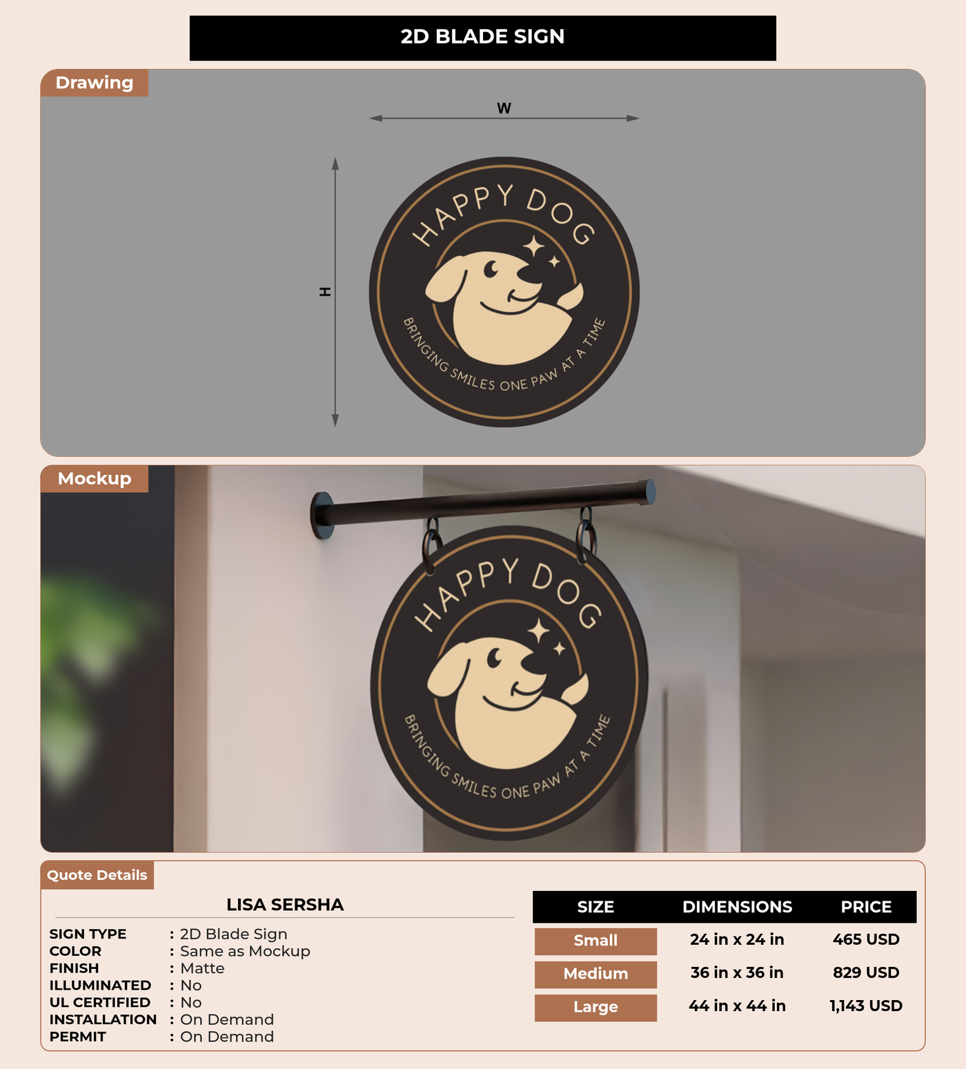 CUSTOM MOCKUP SIGN FOR Lisa Sersha