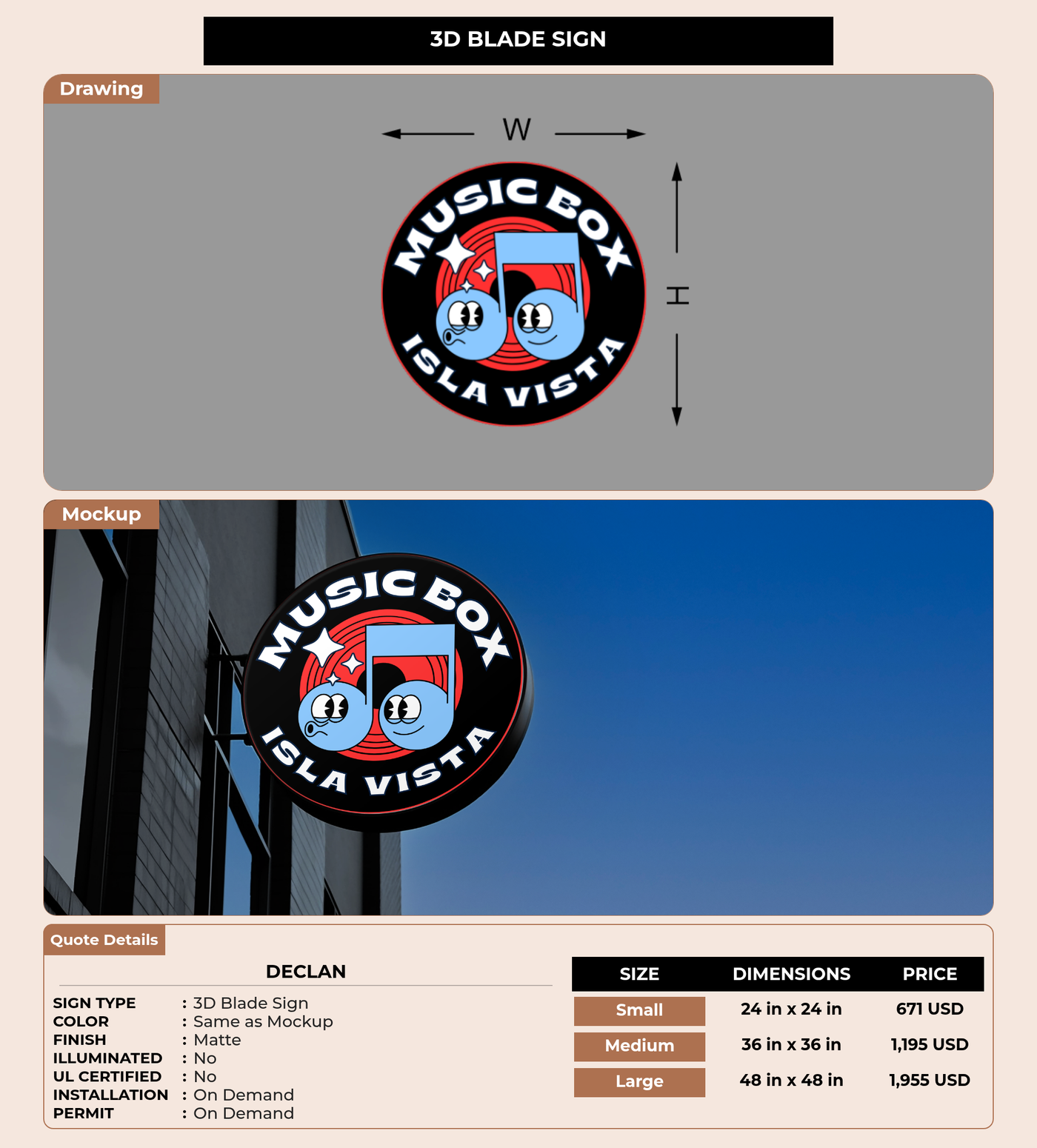 CUSTOM MOCKUP SIGN FOR Declan