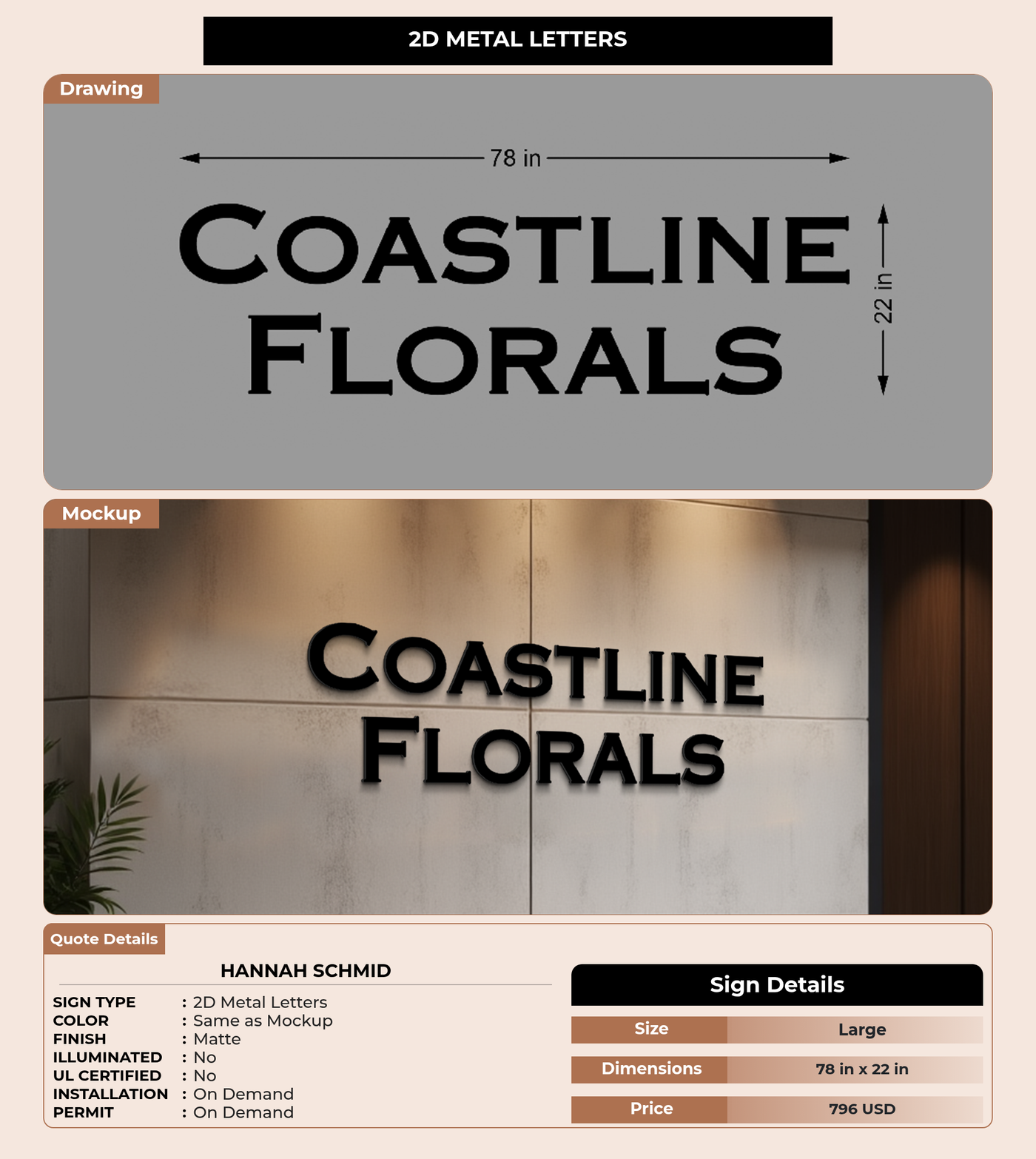 CUSTOM MOCKUP SIGN FOR Hannah Schmid