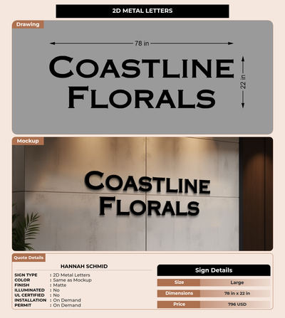 CUSTOM MOCKUP SIGN FOR Hannah Schmid