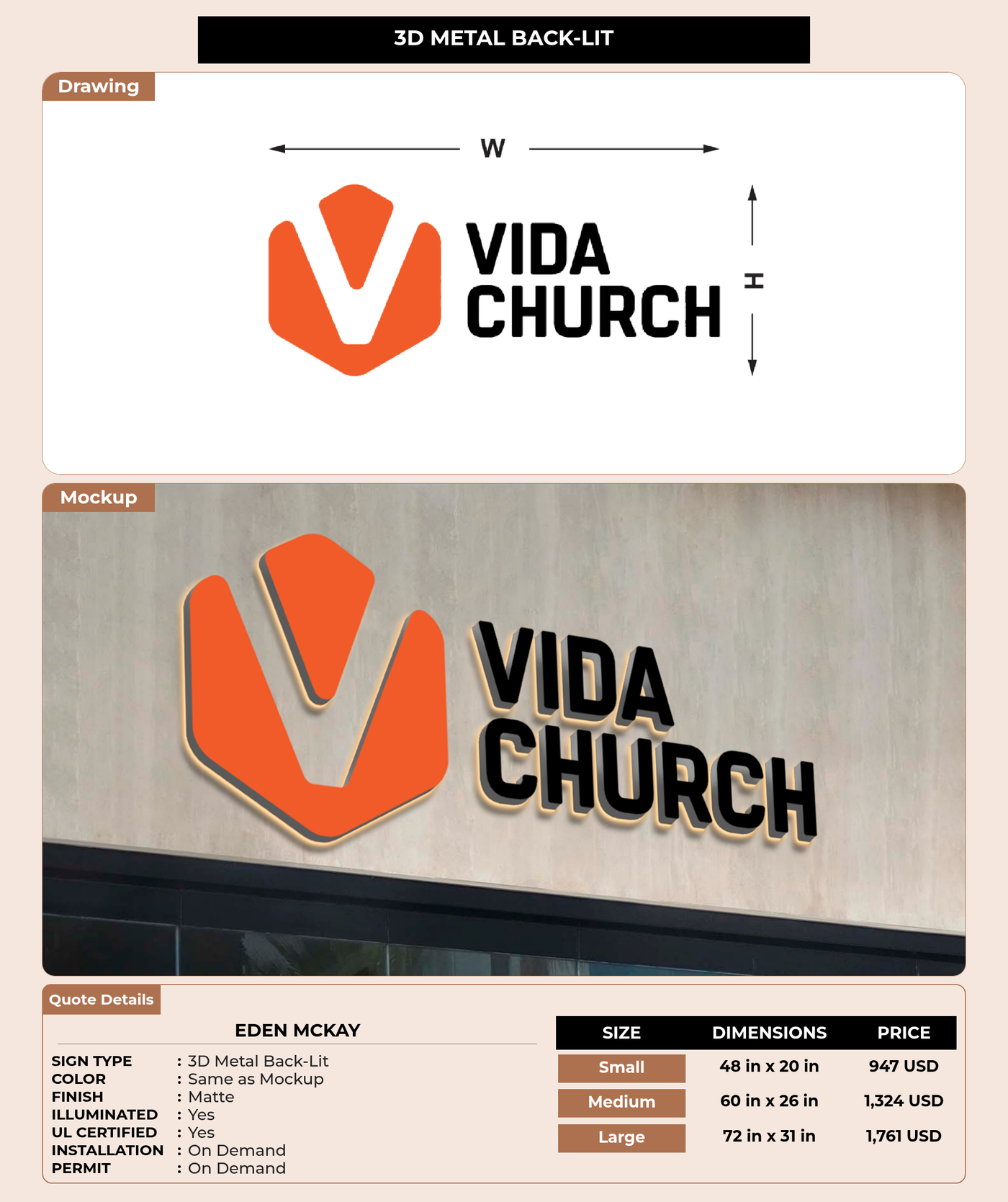 CUSTOM MOCKUP SIGN FOR Eden McKay