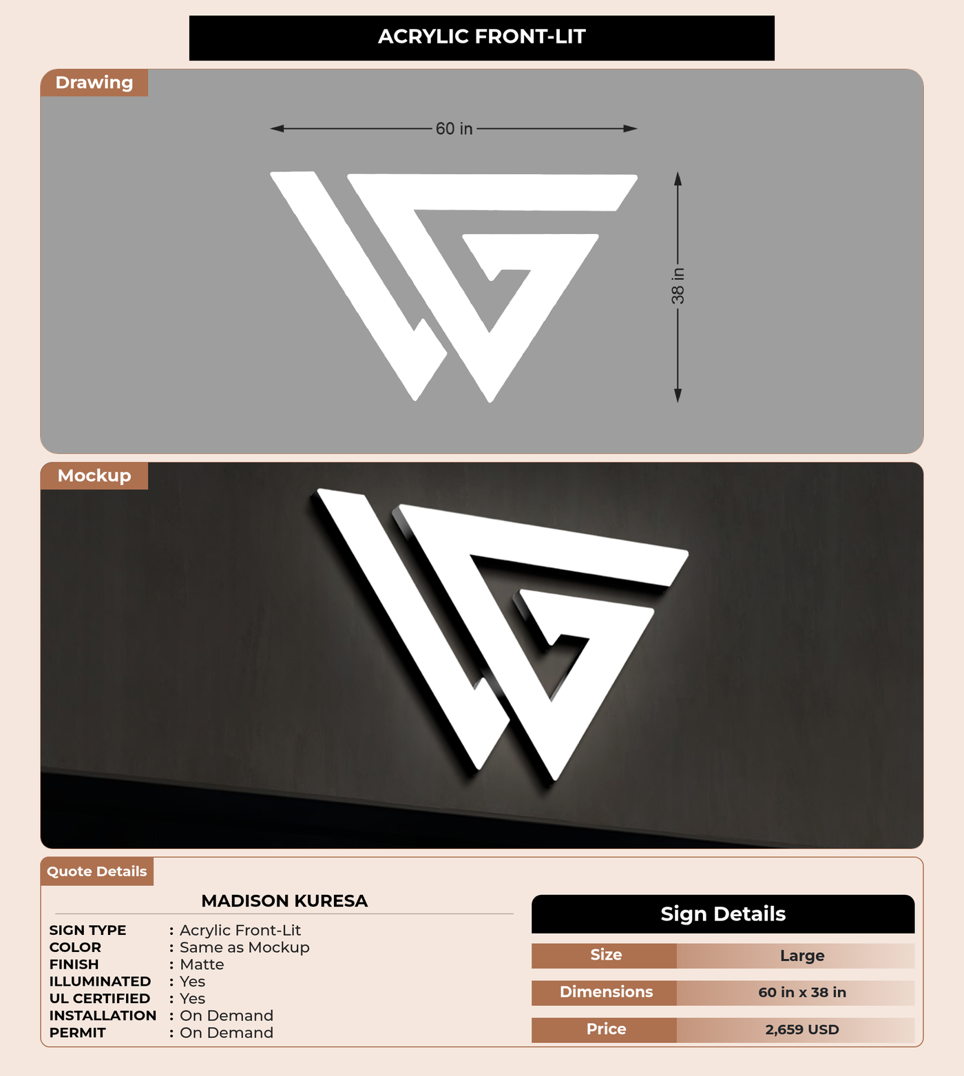 CUSTOM MOCKUP SIGN FOR Madison Kuresa