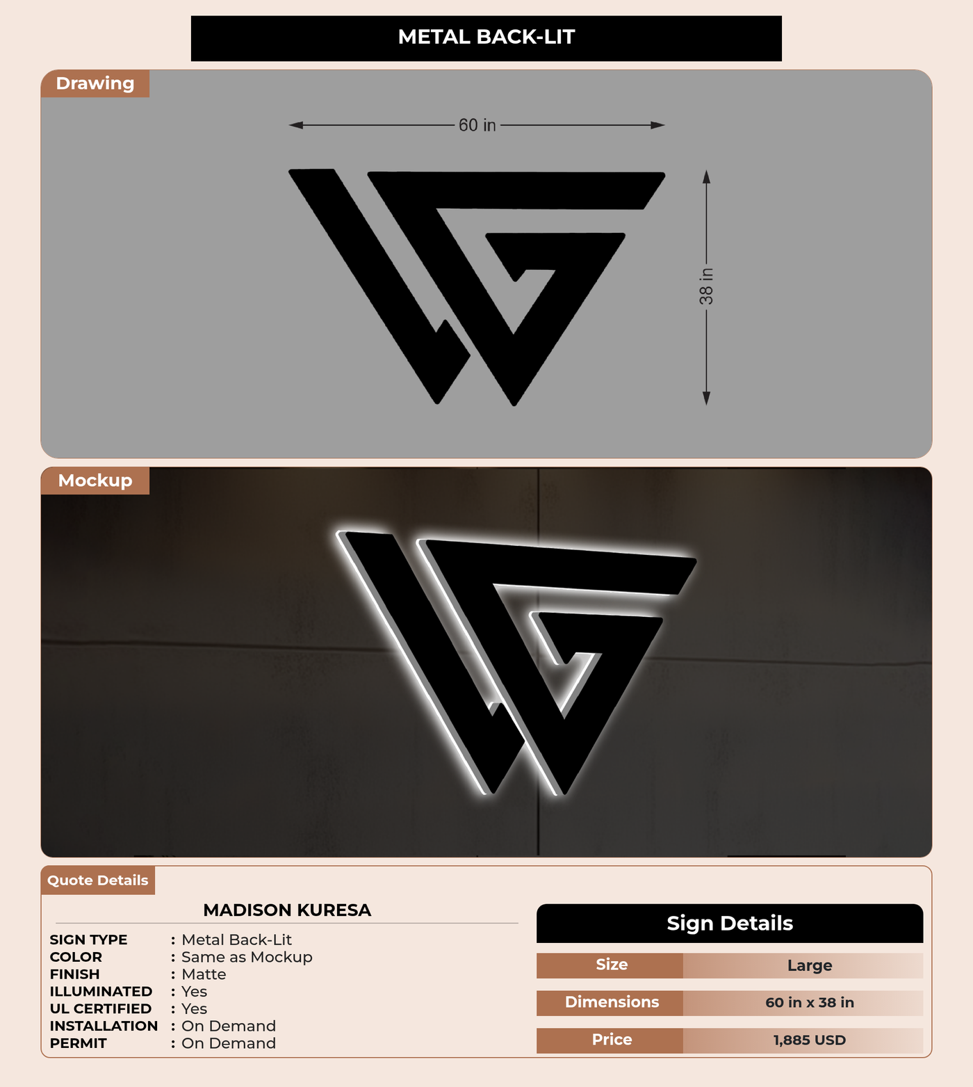 CUSTOM MOCKUP SIGN FOR Madison Kuresa