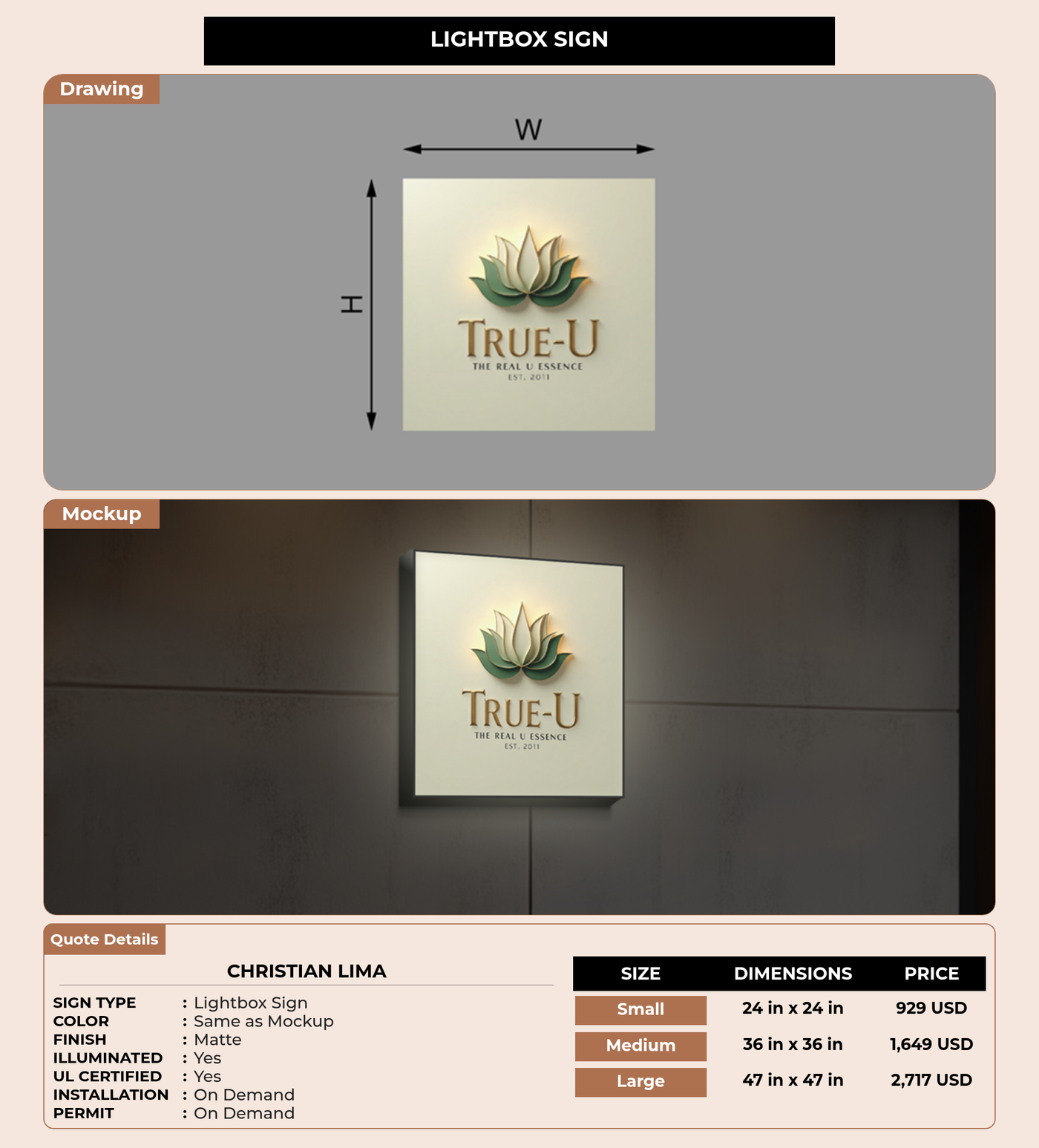 CUSTOM MOCKUP SIGN FOR Christian Lima