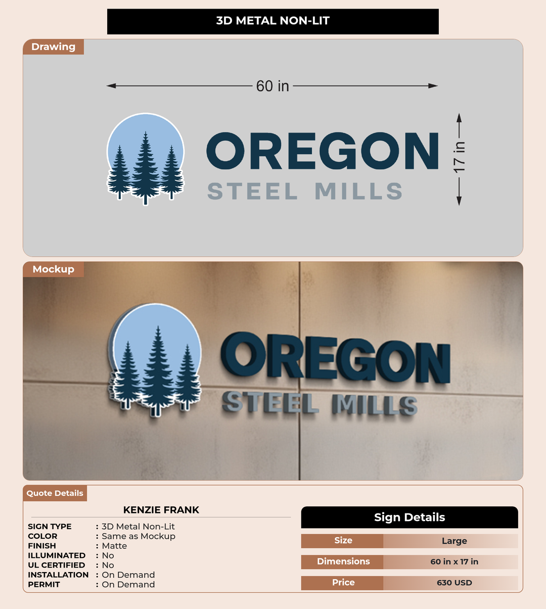 CUSTOM MOCKUP SIGN FOR Kenzie Frank