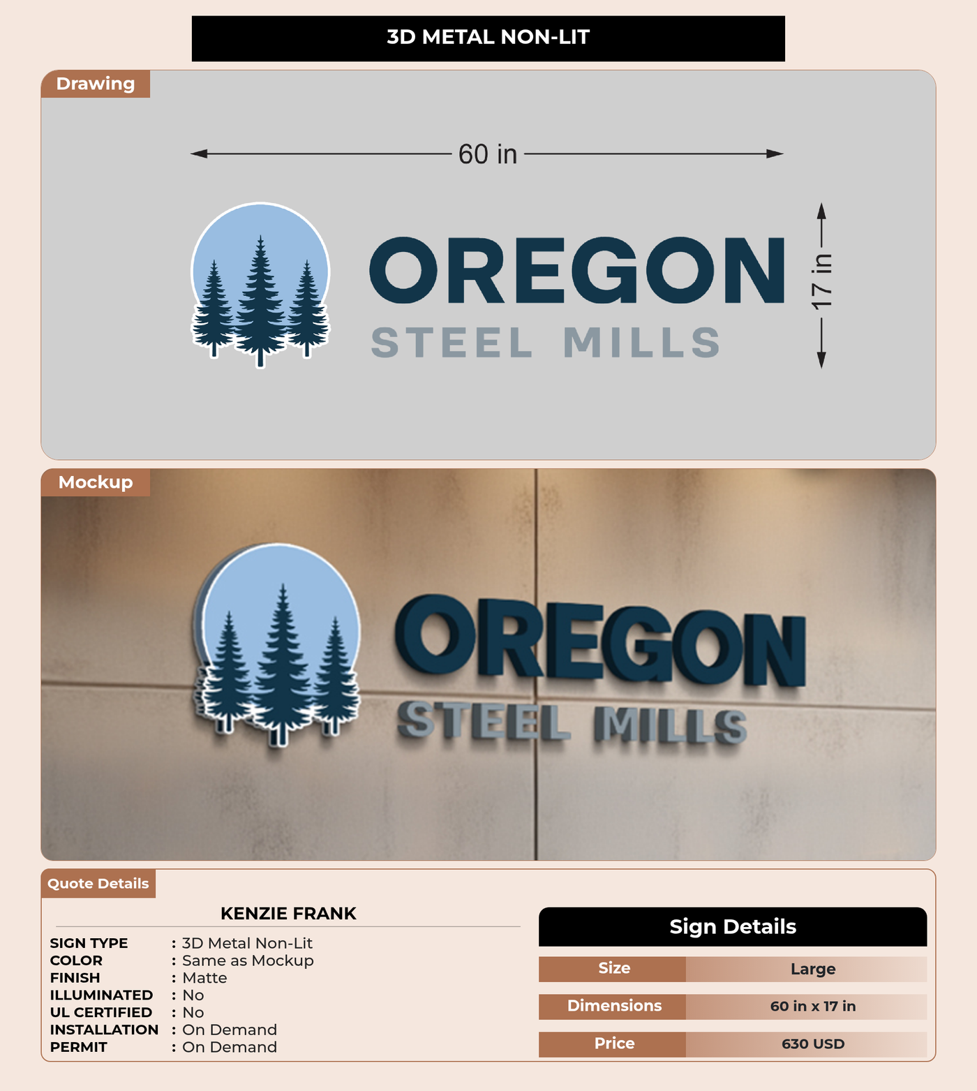 CUSTOM MOCKUP SIGN FOR Kenzie Frank