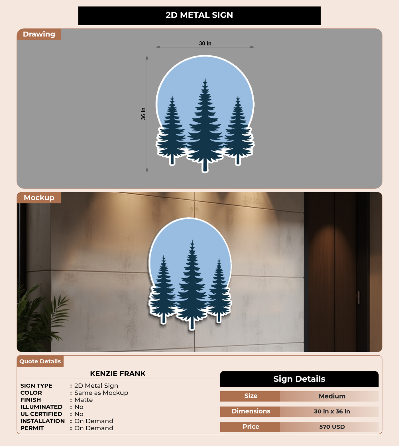 CUSTOM MOCKUP SIGN FOR Kenzie Frank