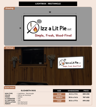 CUSTOM MOCKUP SIGN FOR Elizabeth rios