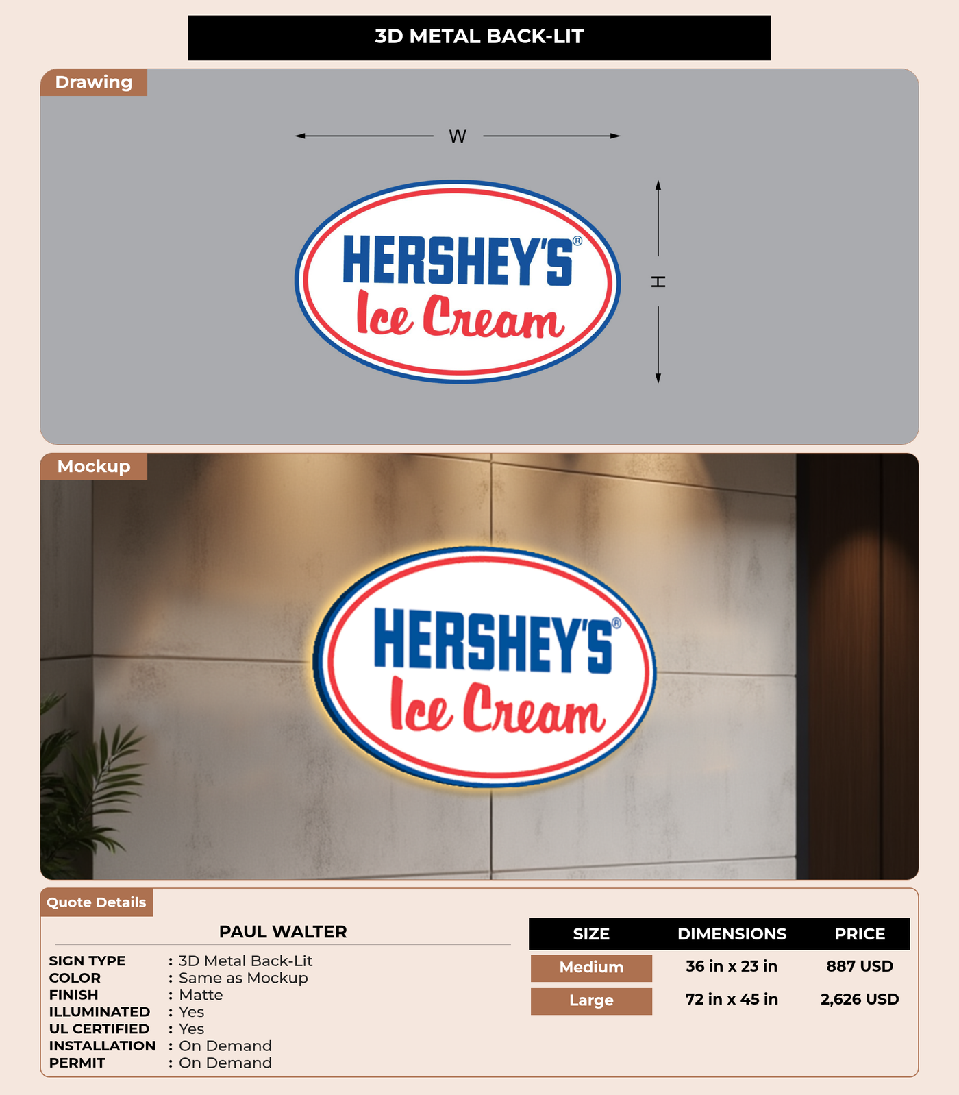 CUSTOM MOCKUP SIGN FOR Paul Walter